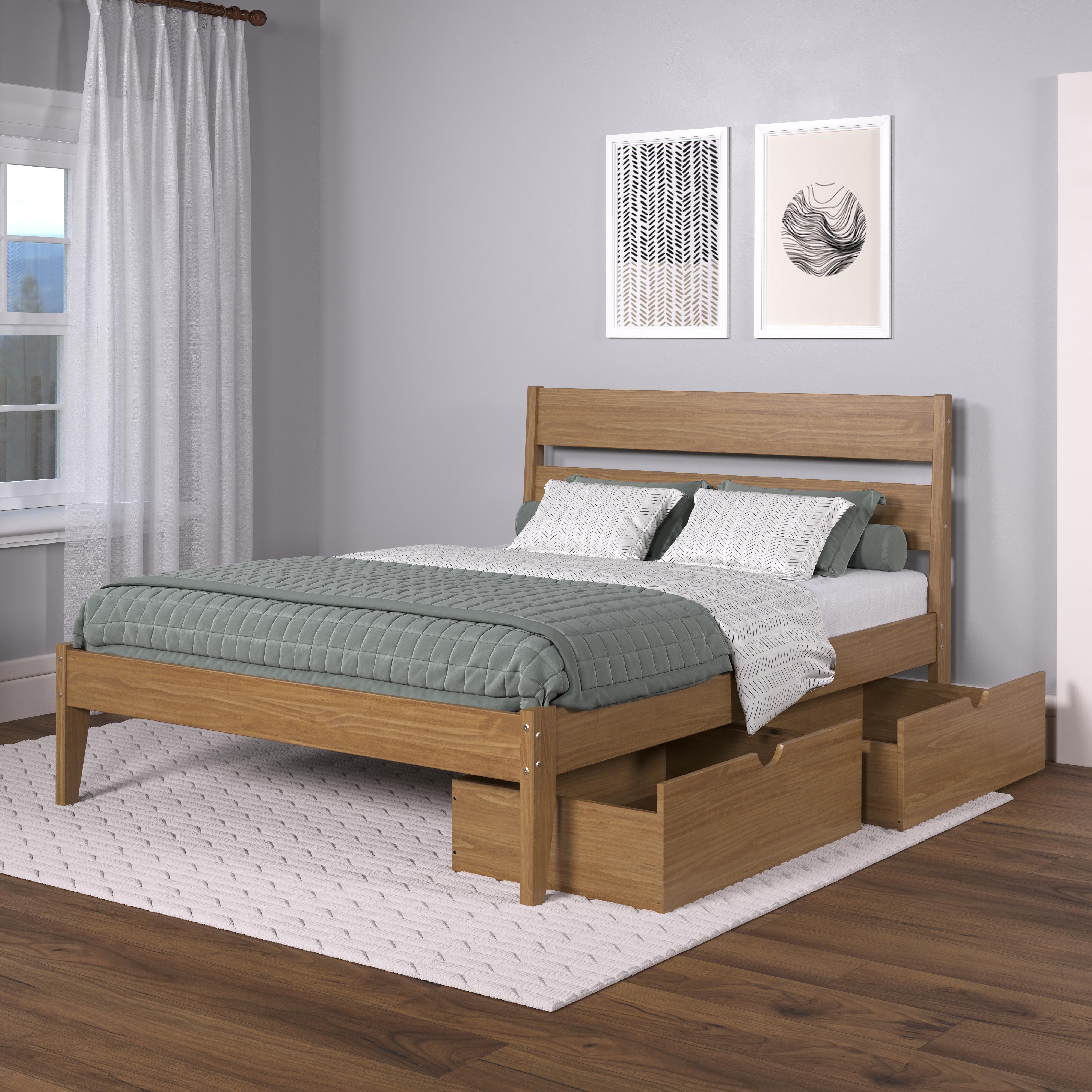  Donco Trading Company 2545-QUO_505-UO Low Board Queen Platform Bed with Drawers - Urban Oak IMAGE 3