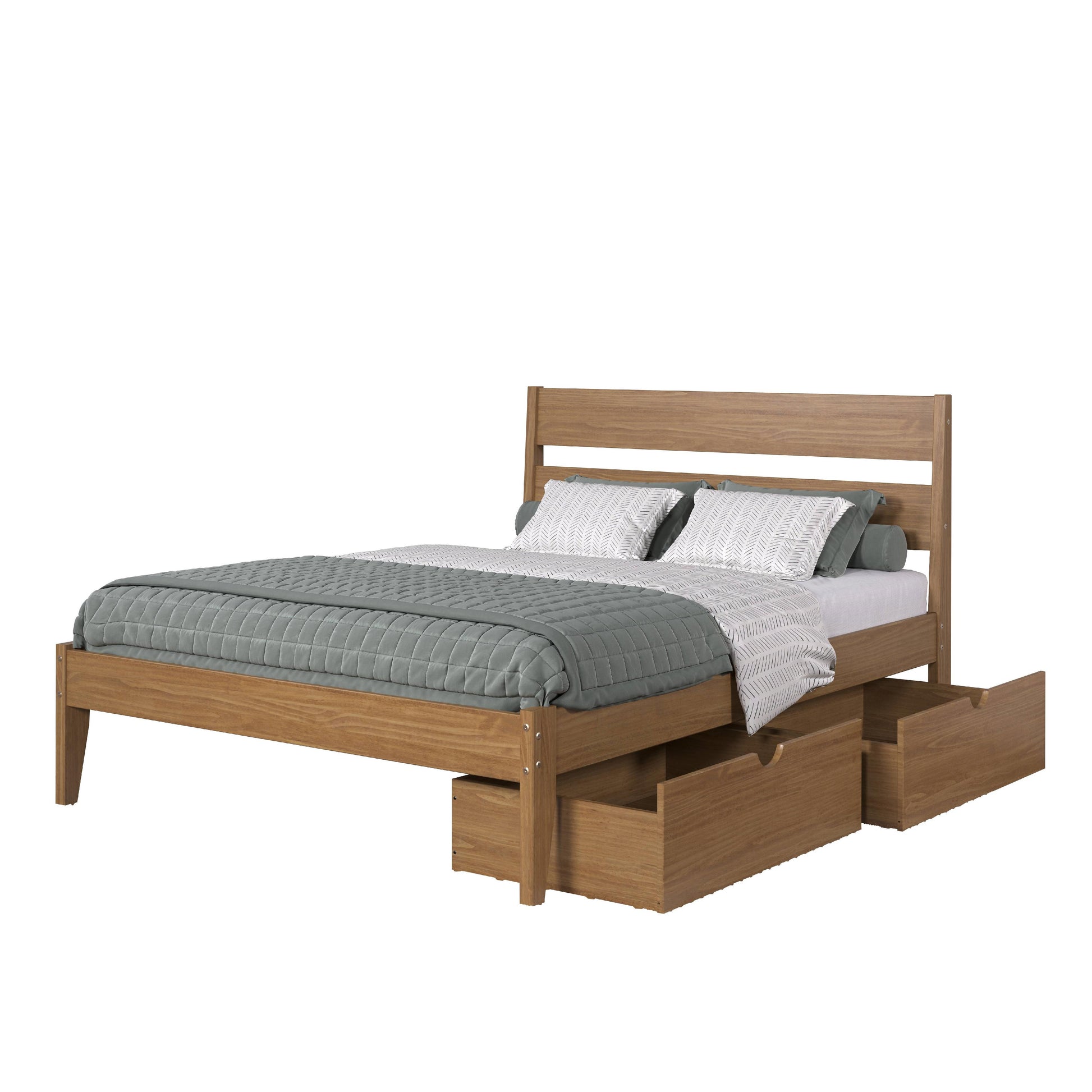  Donco Trading Company 2545-QUO_505-UO Low Board Queen Platform Bed with Drawers - Urban Oak IMAGE 5