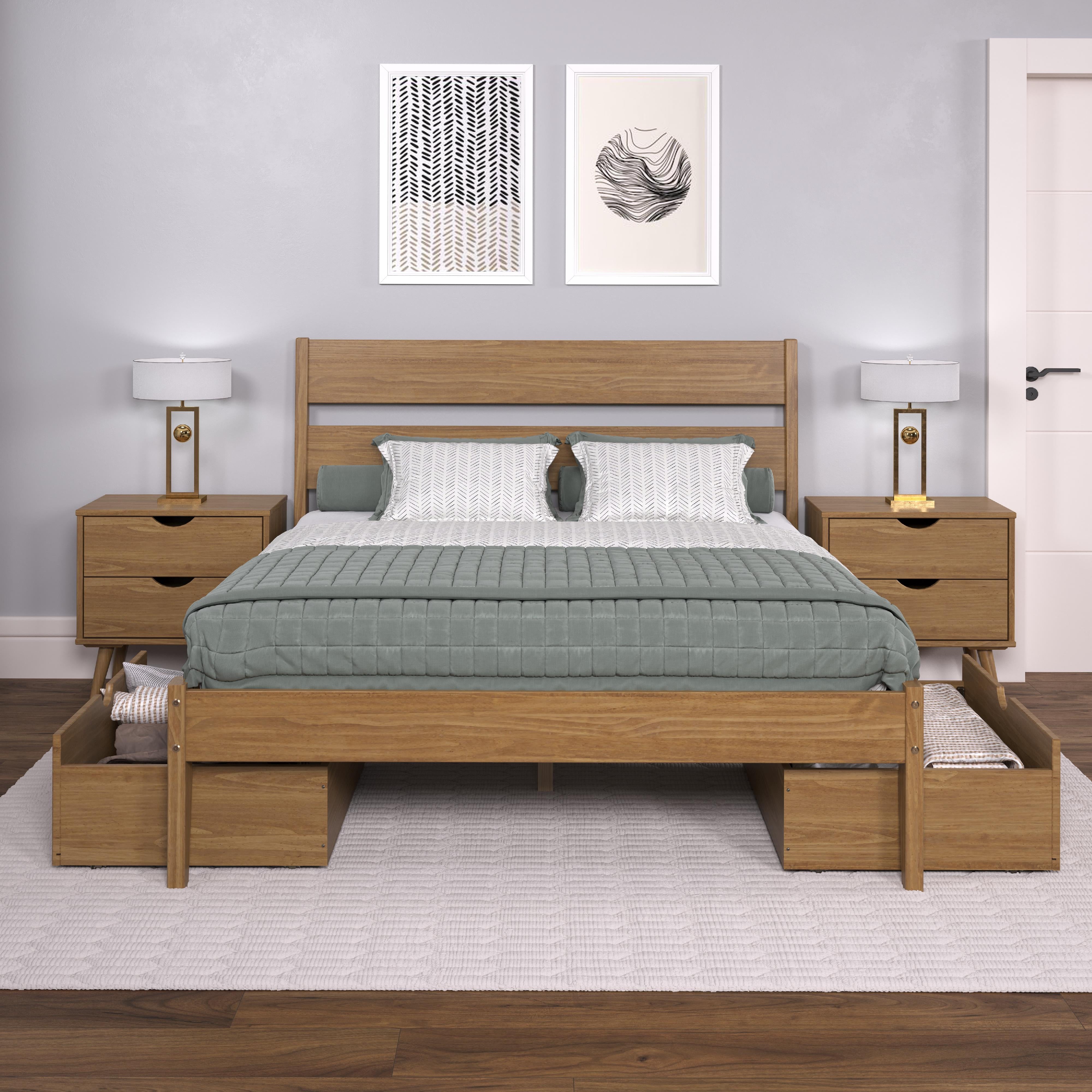  Donco Trading Company 2545-QUO_505-UO Low Board Queen Platform Bed with Drawers - Urban Oak IMAGE 6