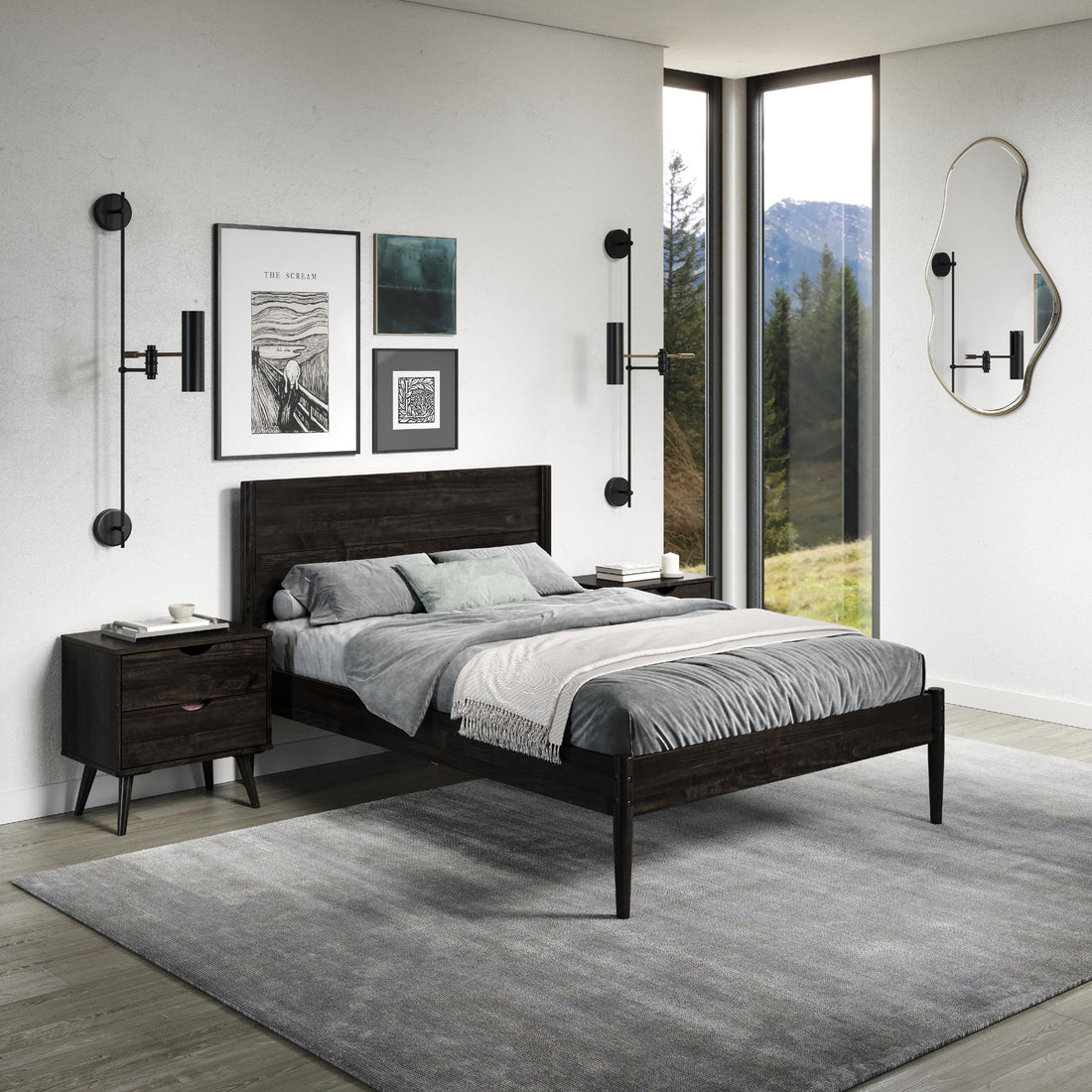  Donco Trading Company Mid Center 2578-FUWL Full Platform Bed - Urban Walnut IMAGE 1