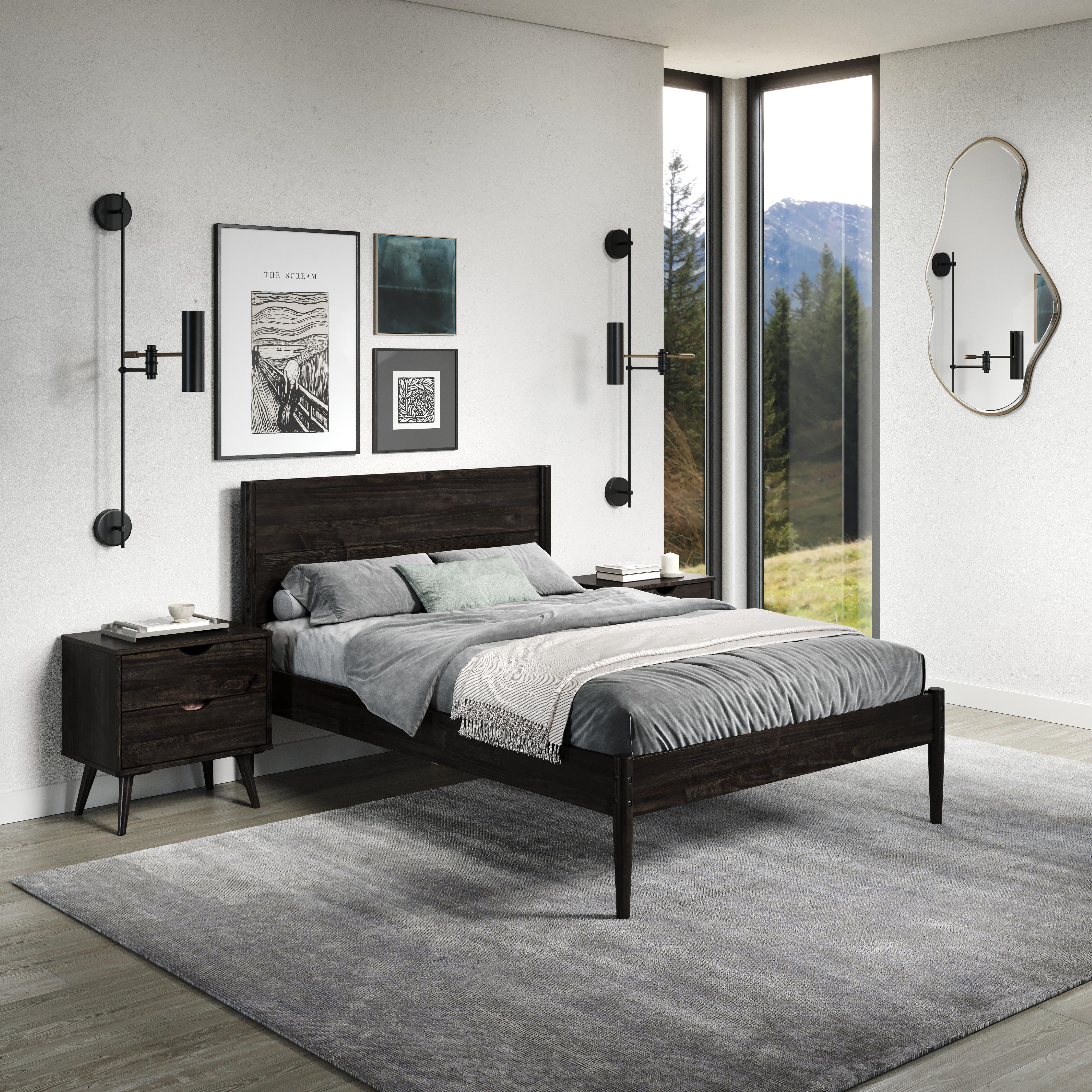  Donco Trading Company Mid Center 2578-FUWL Full Platform Bed - Urban Walnut IMAGE 1
