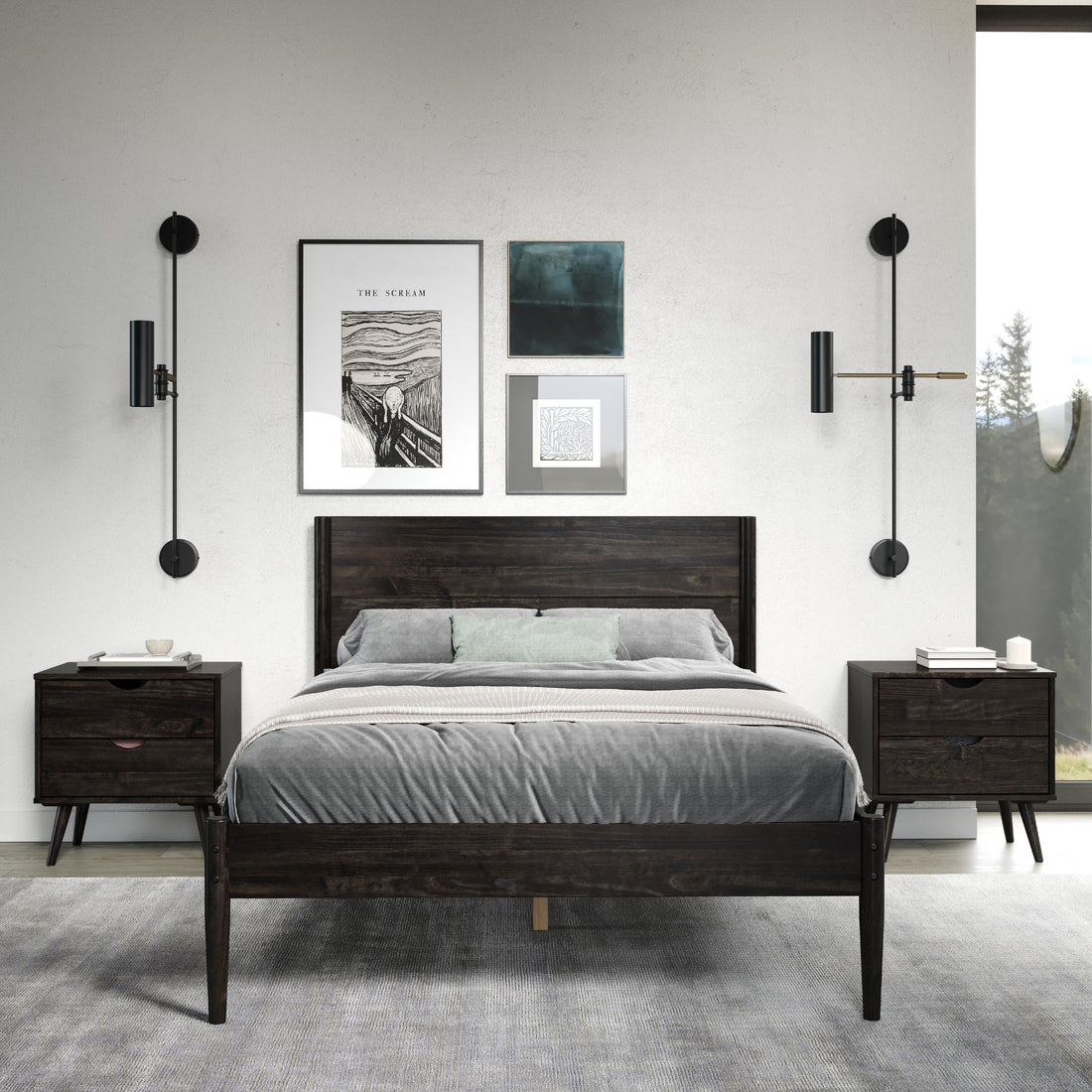  Donco Trading Company Mid Center 2578-FUWL Full Platform Bed - Urban Walnut IMAGE 1