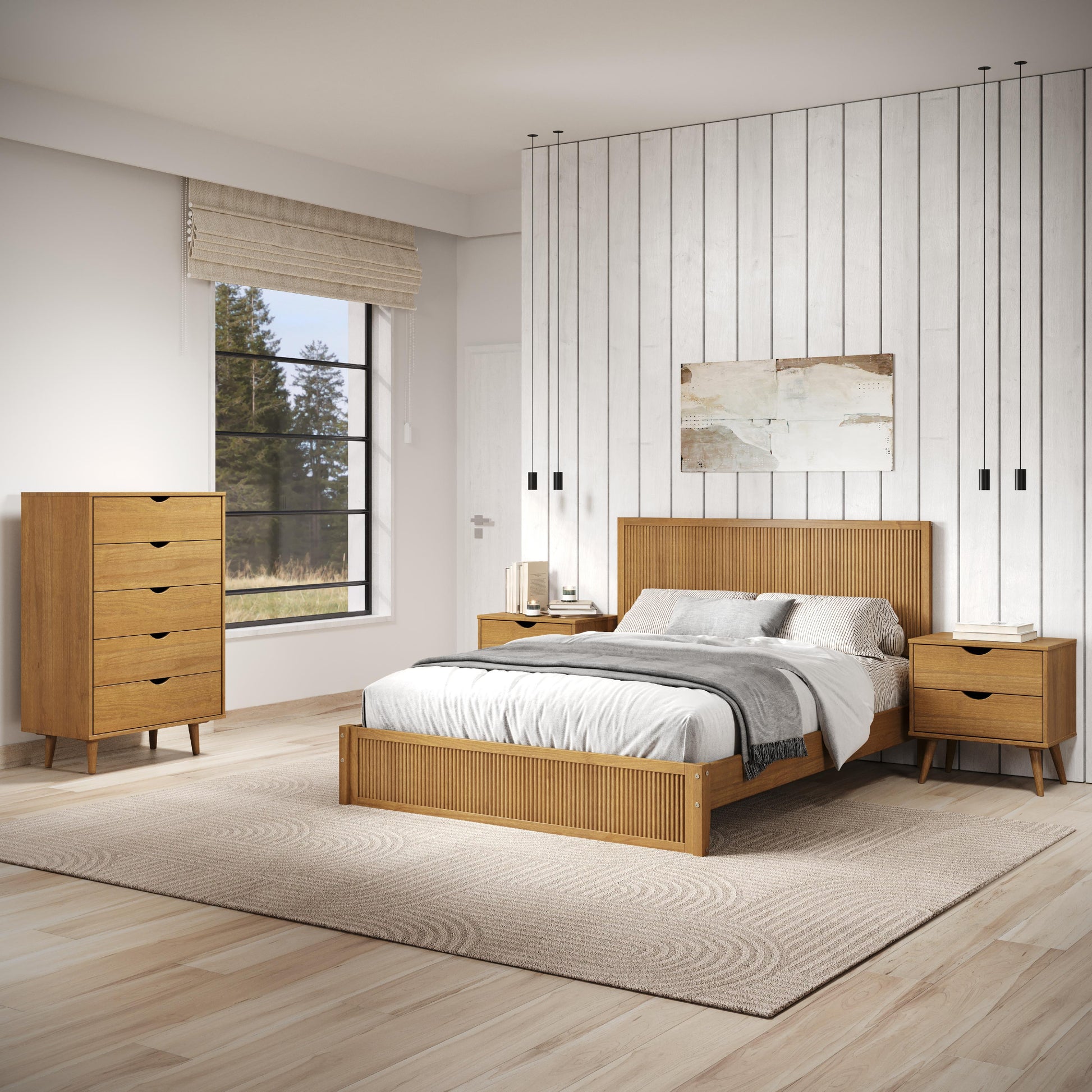  Donco Trading Company Metropolitan 2581-QUO Queen Platform Bed - Urban Oak IMAGE 1