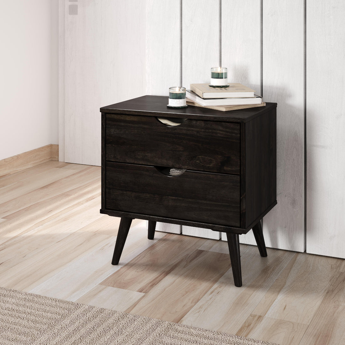  Donco Trading Company 2587-UWL 2 Drawer Nightstand - Urban Walnut IMAGE 1