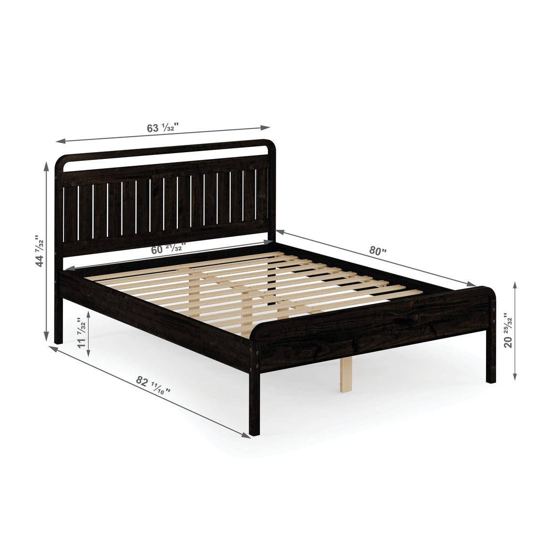  Donco Trading Company 2735-QUWL Queen Platform Bed - Urban Walnut IMAGE 1