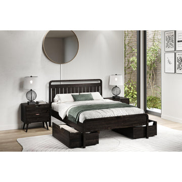  Donco Trading Company 2735-QUWL_505-UWL Queen Platform Bed with Drawers - Urban Walnut IMAGE 1