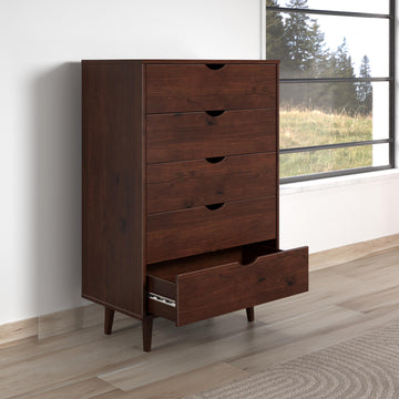  Donco Trading Company 2743-CP 5 Drawer Chest - Cappuccino IMAGE 1