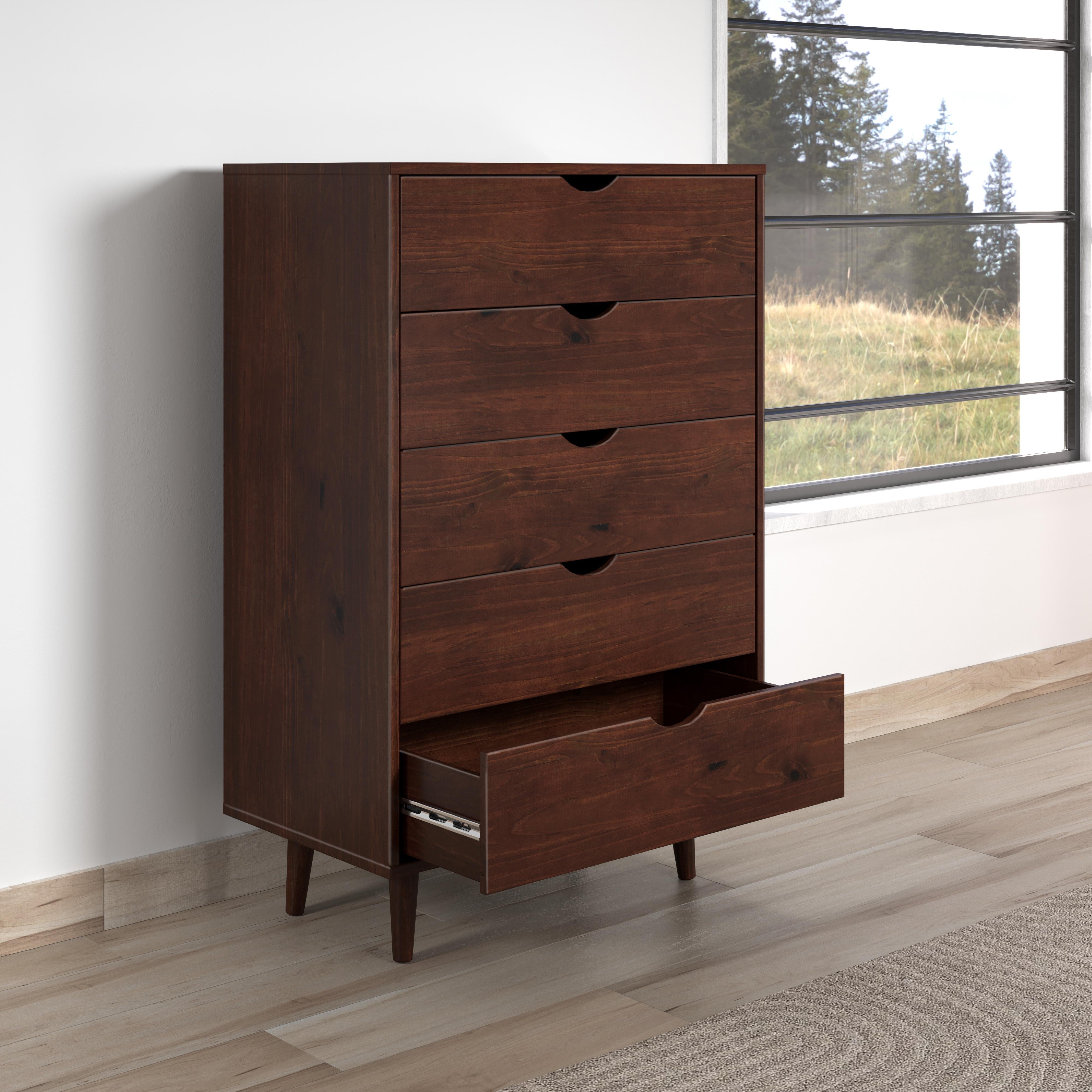  Donco Trading Company 2743-CP 5 Drawer Chest - Cappuccino IMAGE 1