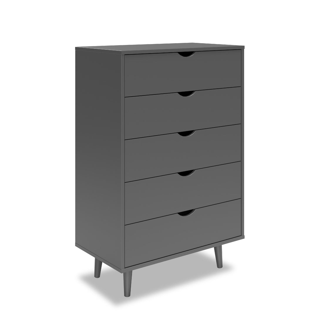  Donco Trading Company 2743-DG 5 Drawer Chest - Dark Grey IMAGE 1