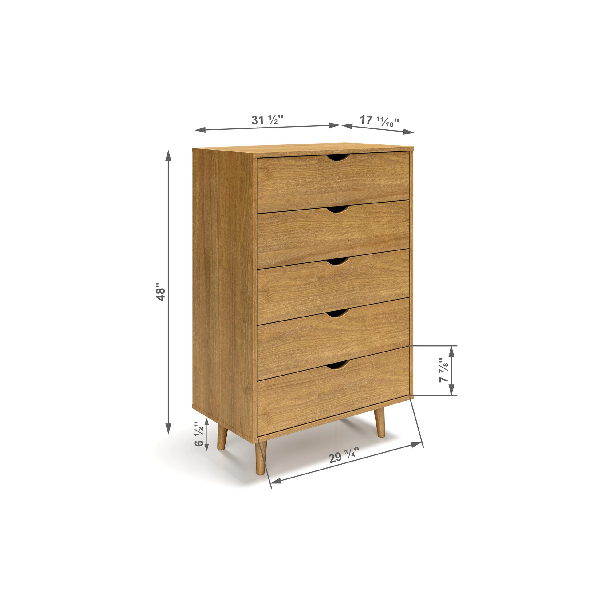  Donco Trading Company 2743-UO 5 Drawer Chest - Urban Oak IMAGE 3