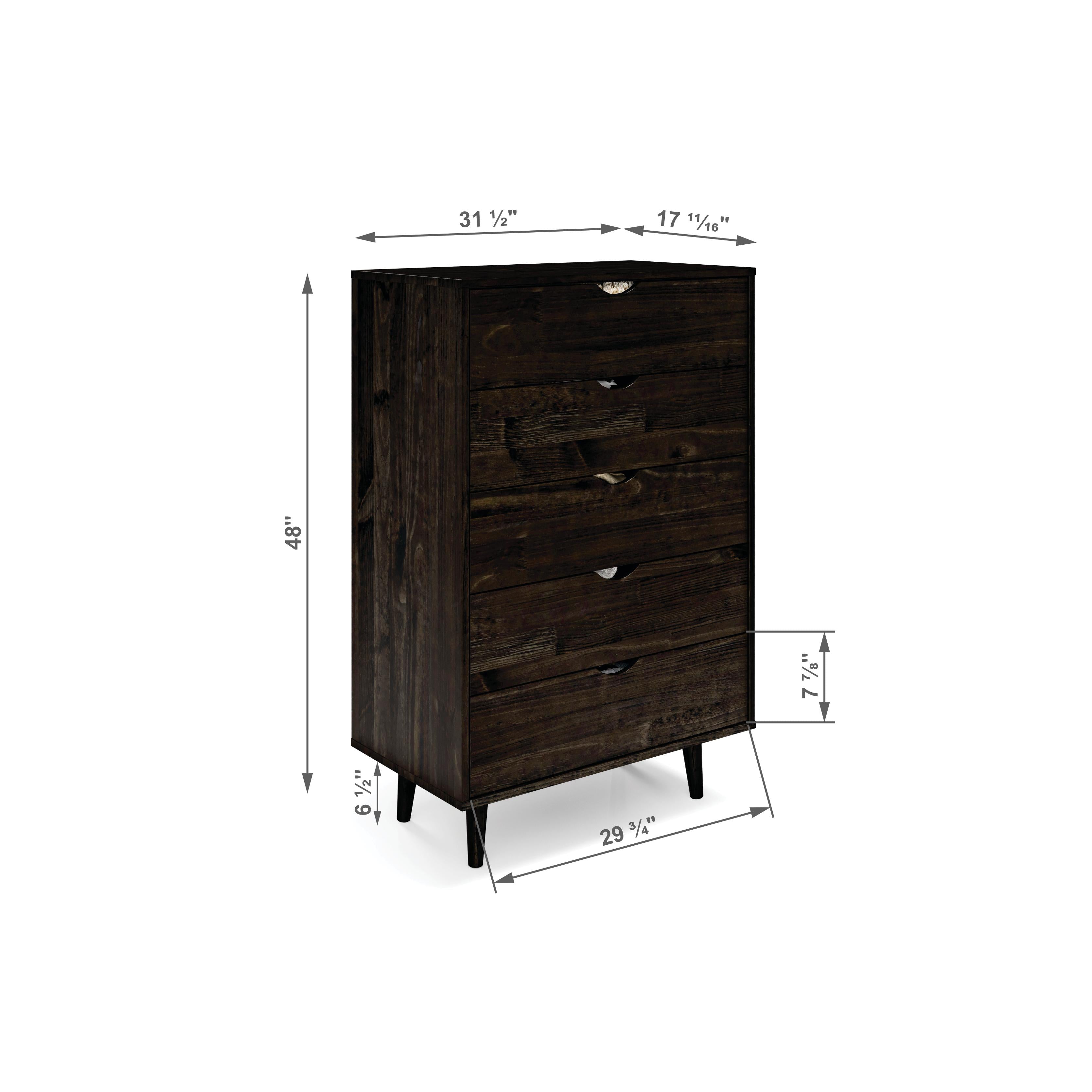  Donco Trading Company 2743-UWL 5 Drawer Chest - Urban Walnut IMAGE 3