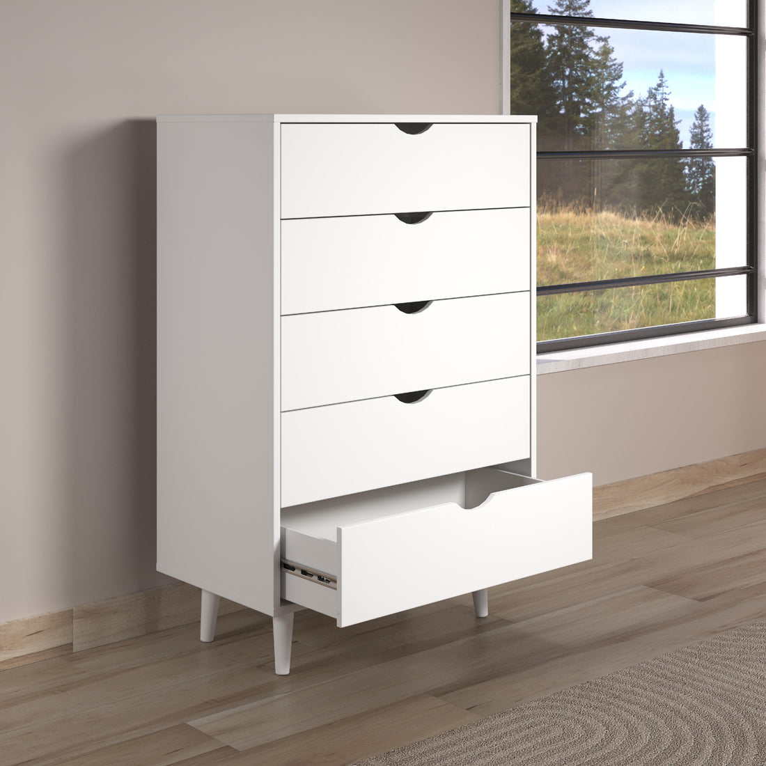  Donco Trading Company 2743-W 5 Drawer Chest - White IMAGE 1
