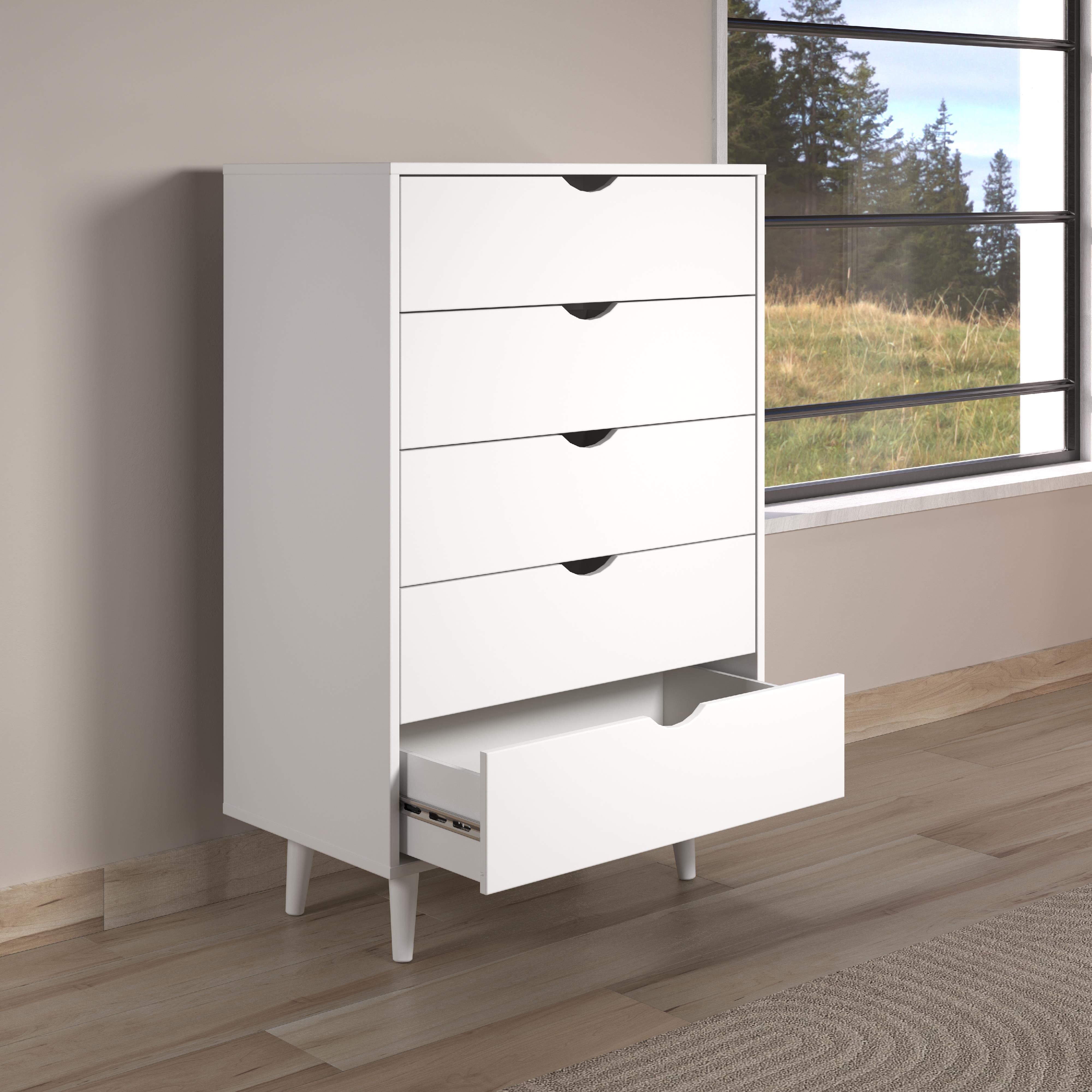  Donco Trading Company 2743-W 5 Drawer Chest - White IMAGE 1