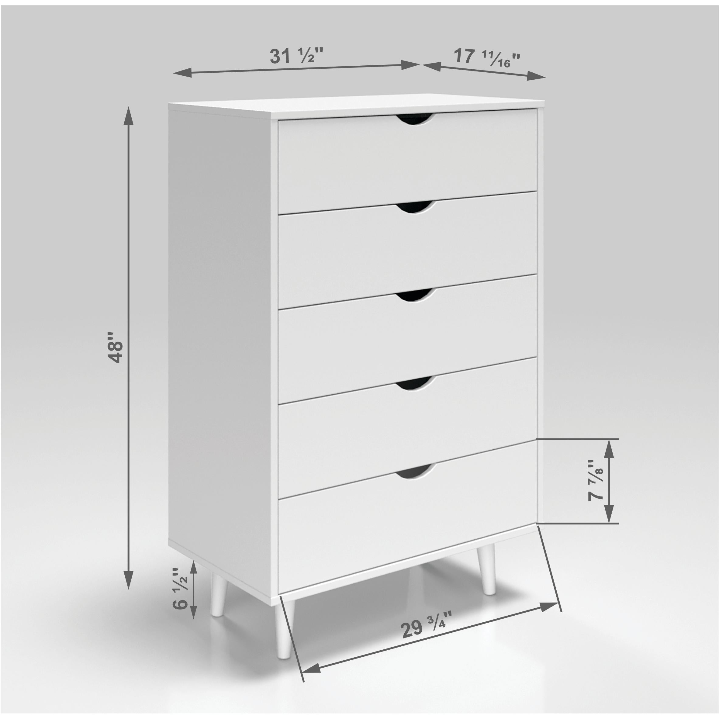  Donco Trading Company 2743-W 5 Drawer Chest - White IMAGE 3