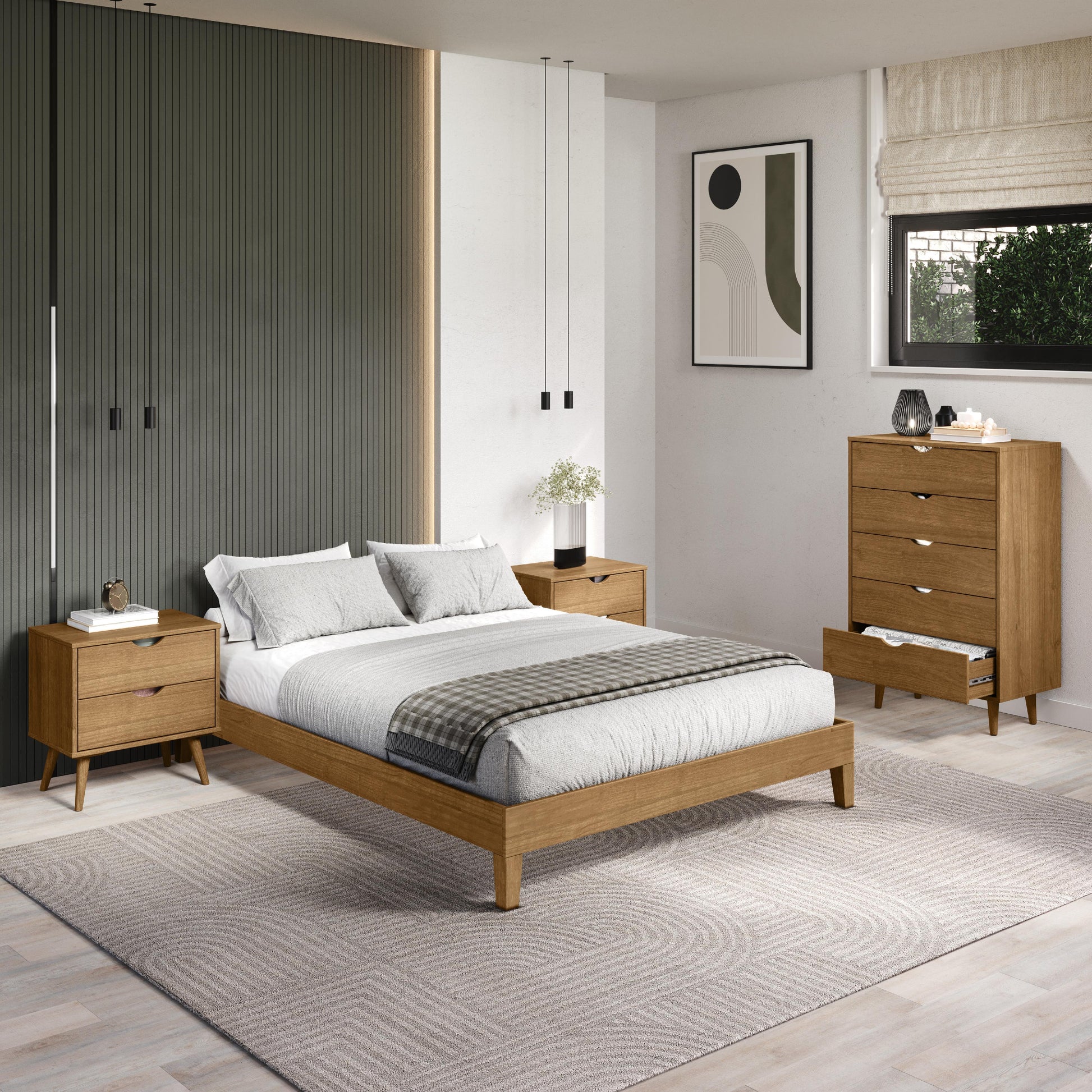  Donco Trading Company 2748-FUO Full Platform Bed - Urban Oak IMAGE 1