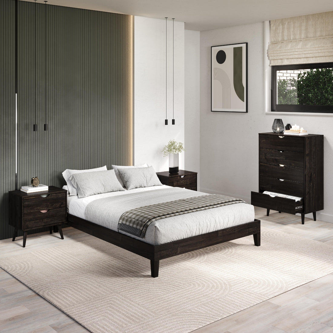  Donco Trading Company 2748-FUWL Full Platform Bed - Urban Walnut IMAGE 1