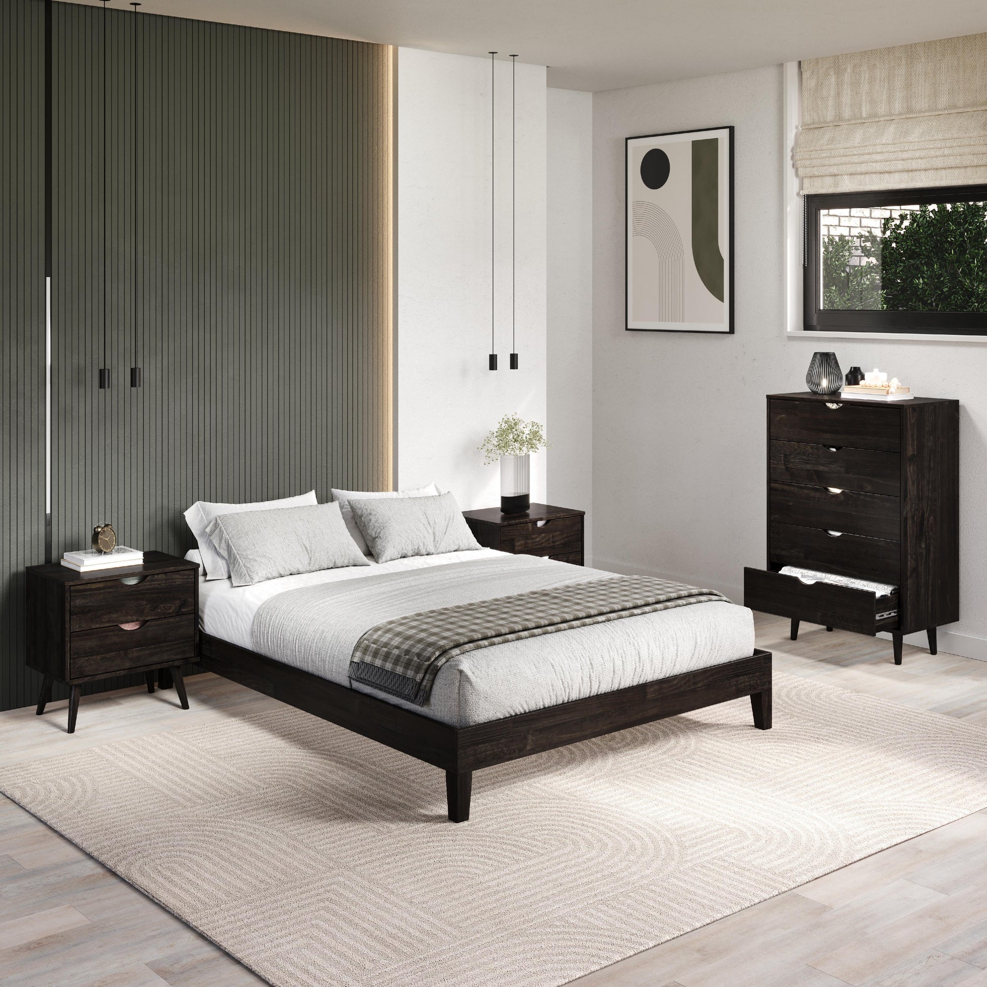  Donco Trading Company 2748-FUWL Full Platform Bed - Urban Walnut IMAGE 1