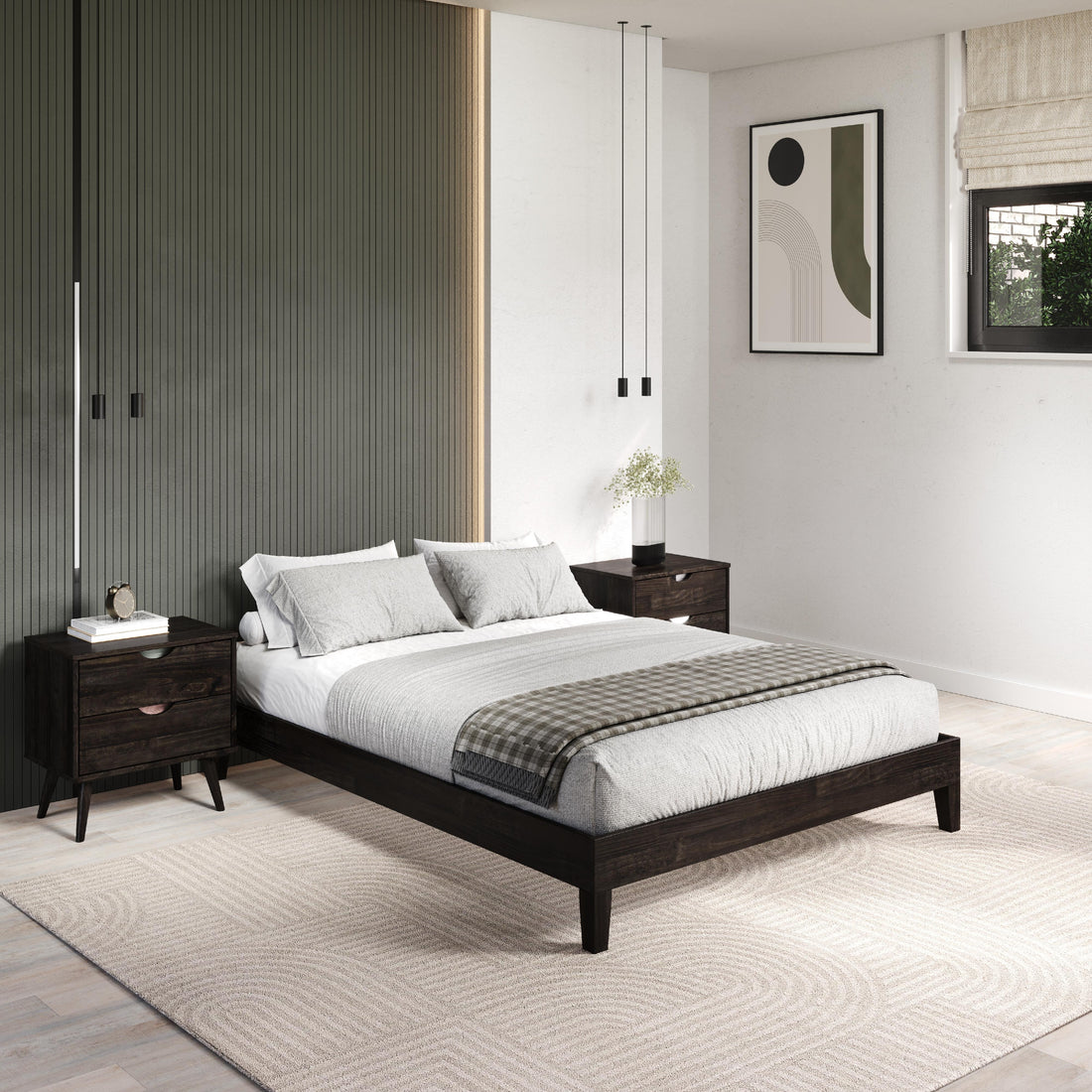  Donco Trading Company 2748-FUWL Full Platform Bed - Urban Walnut IMAGE 1