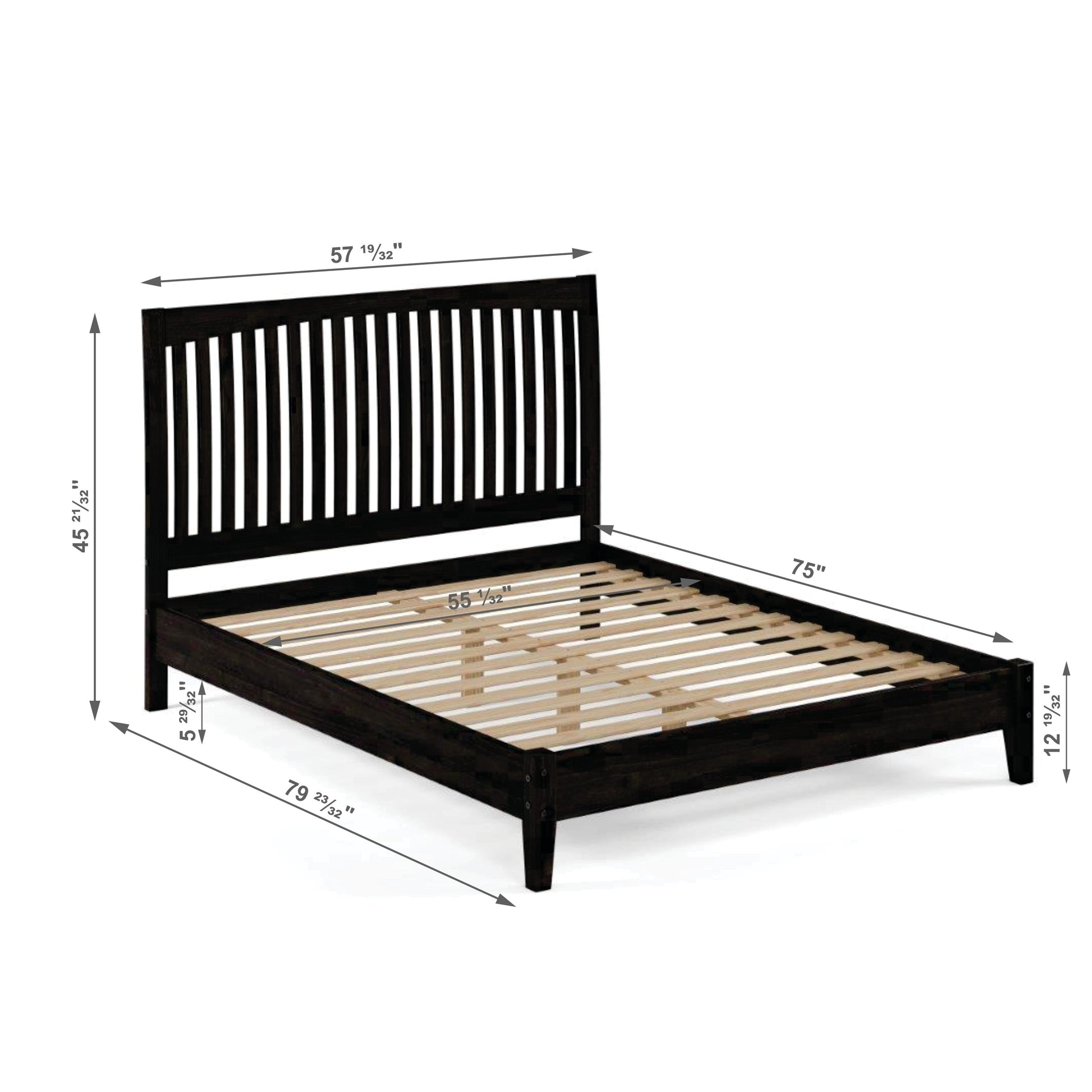  Donco Trading Company 2760-FUWL Full Platform Bed - Urban Walnut IMAGE 2