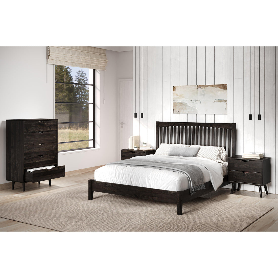  Donco Trading Company 2760-QUWL Queen Platform Bed - Urban Walnut IMAGE 1