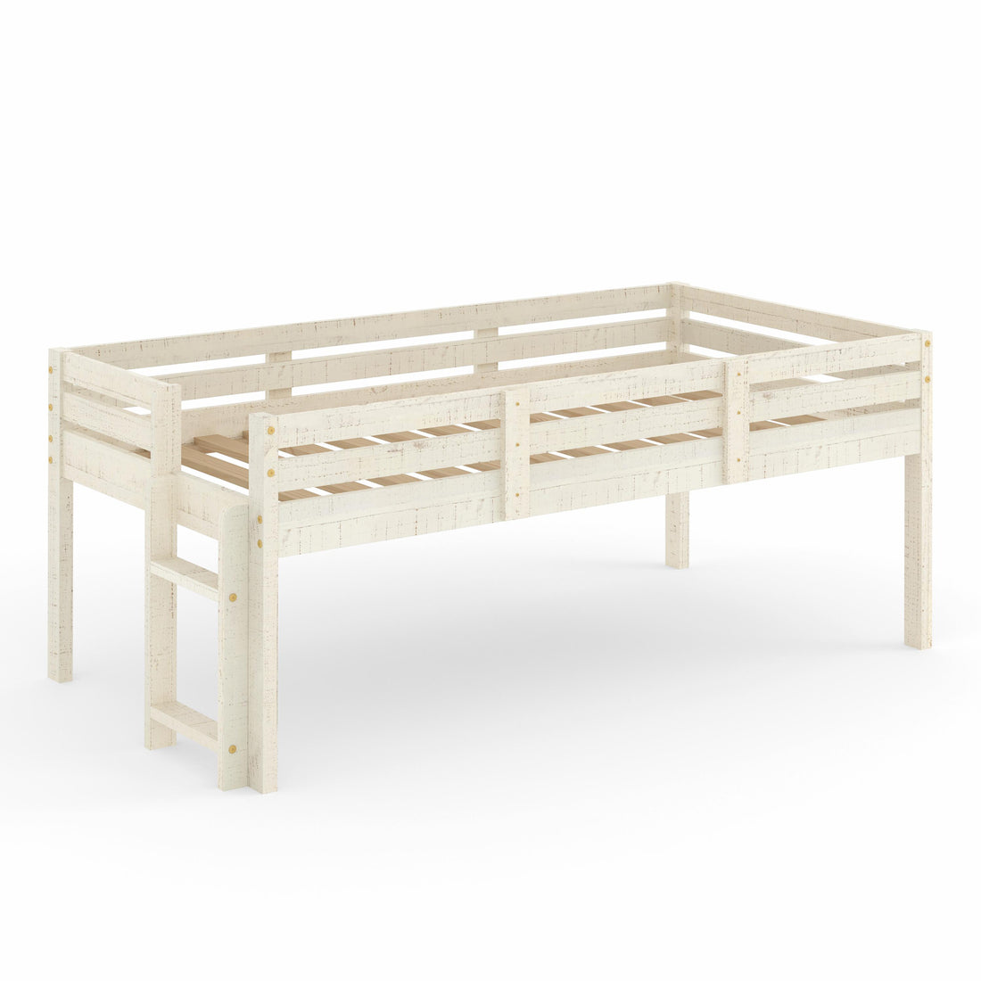  Donco Trading Company 2800-TRS Twin Low Loft Bed - Rustic Sand IMAGE 1