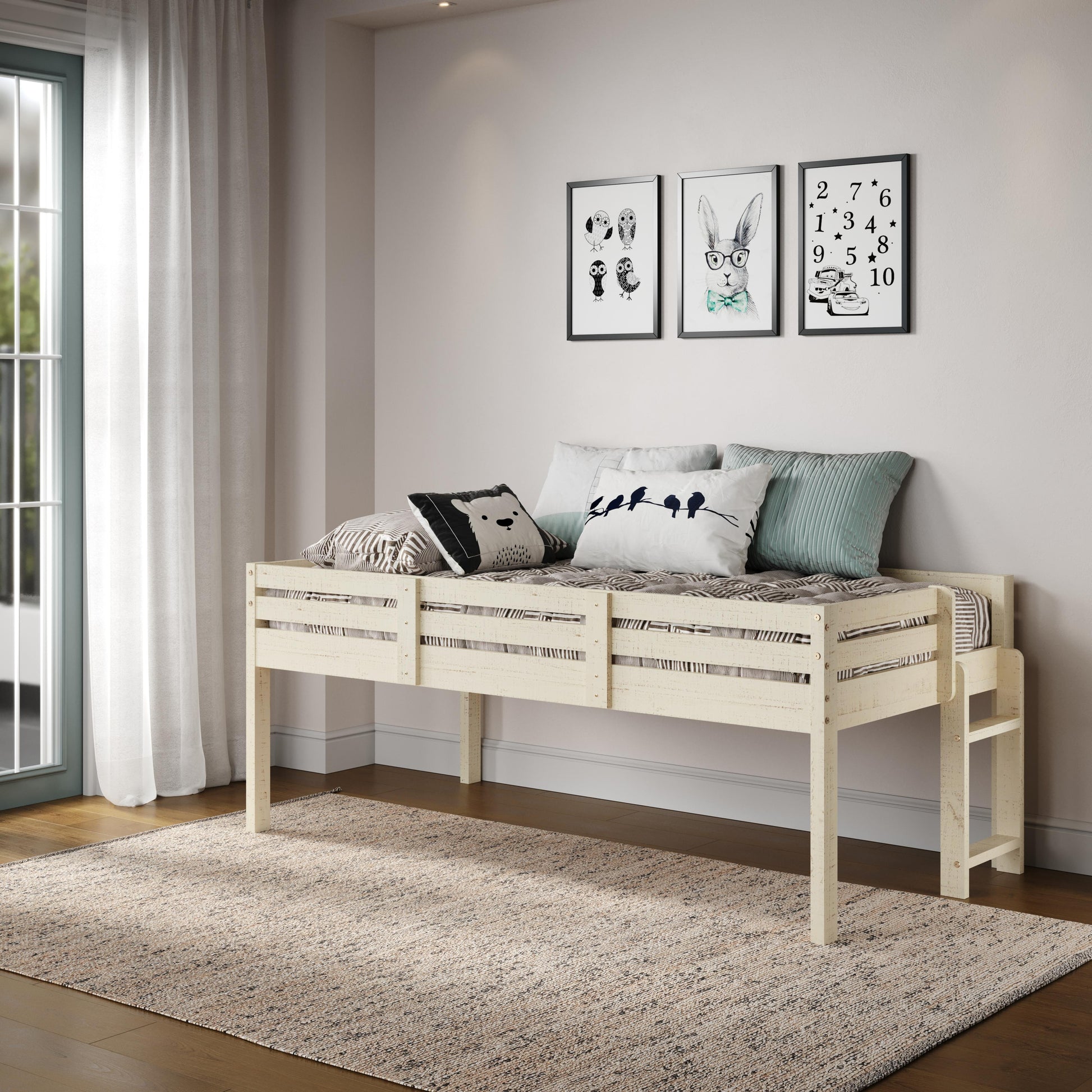  Donco Trading Company 2800-TRS Twin Low Loft Bed - Rustic Sand IMAGE 4