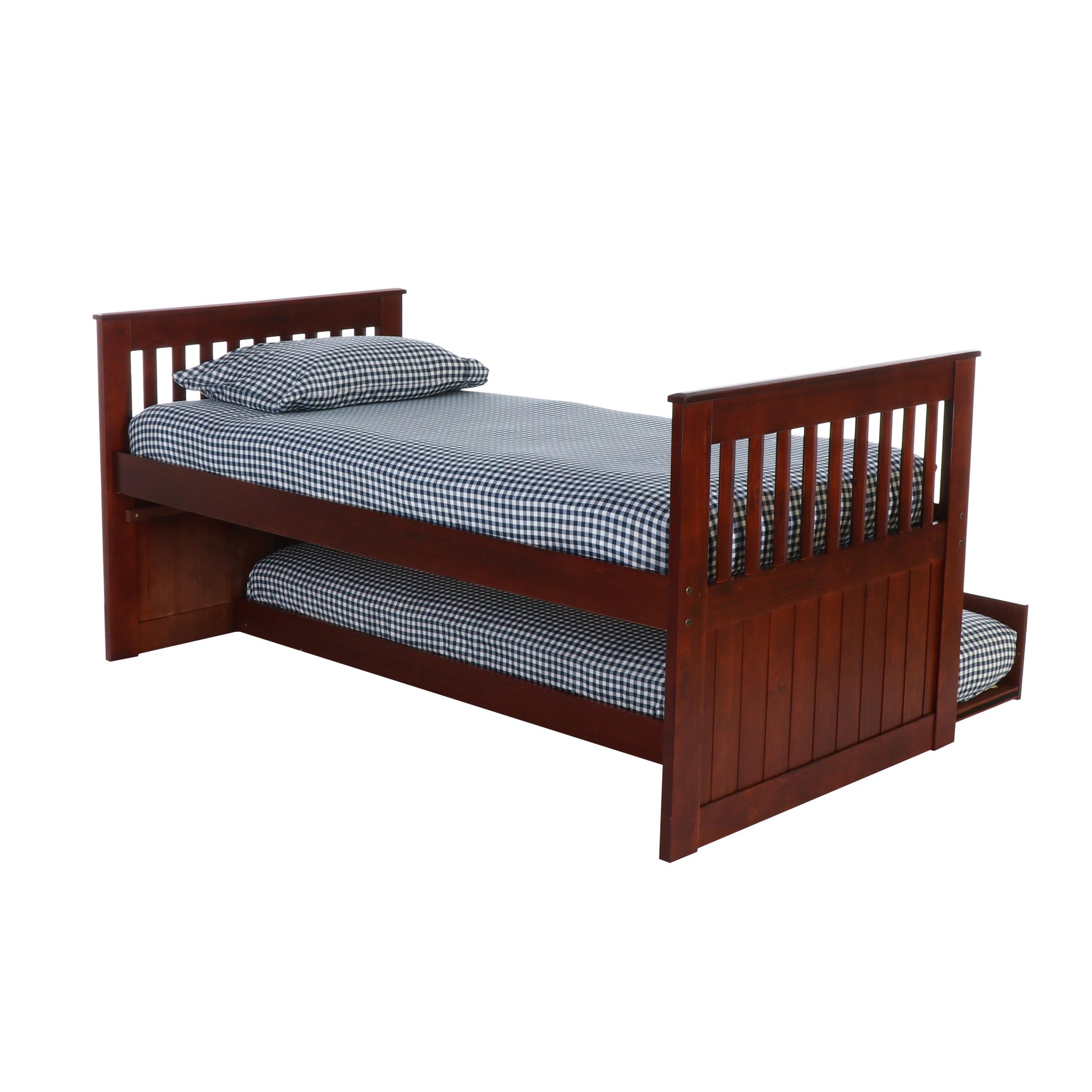  Donco Trading Company Rake Mission 2835-TM_2892-EKT_2890-TM Twin Bed with 3 Underbed Drawers & Twin Trundle - Merlot IMAGE 4