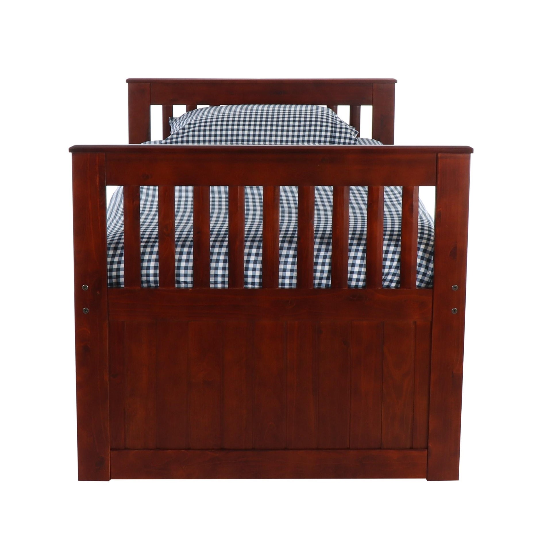  Donco Trading Company 2835-TM_2893-M Twin Mission Rake Bed with 6 Drawer Under Bed Storagemerlot - Merlot IMAGE 5