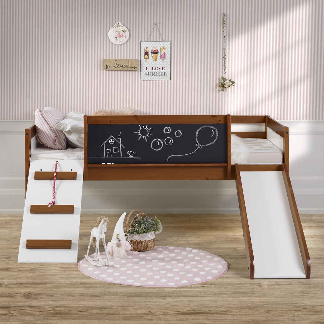  Donco Trading Company Art & Play 3005-TLE Novelty Twin Junior Low Loft Bed - Dark Espresso IMAGE 1