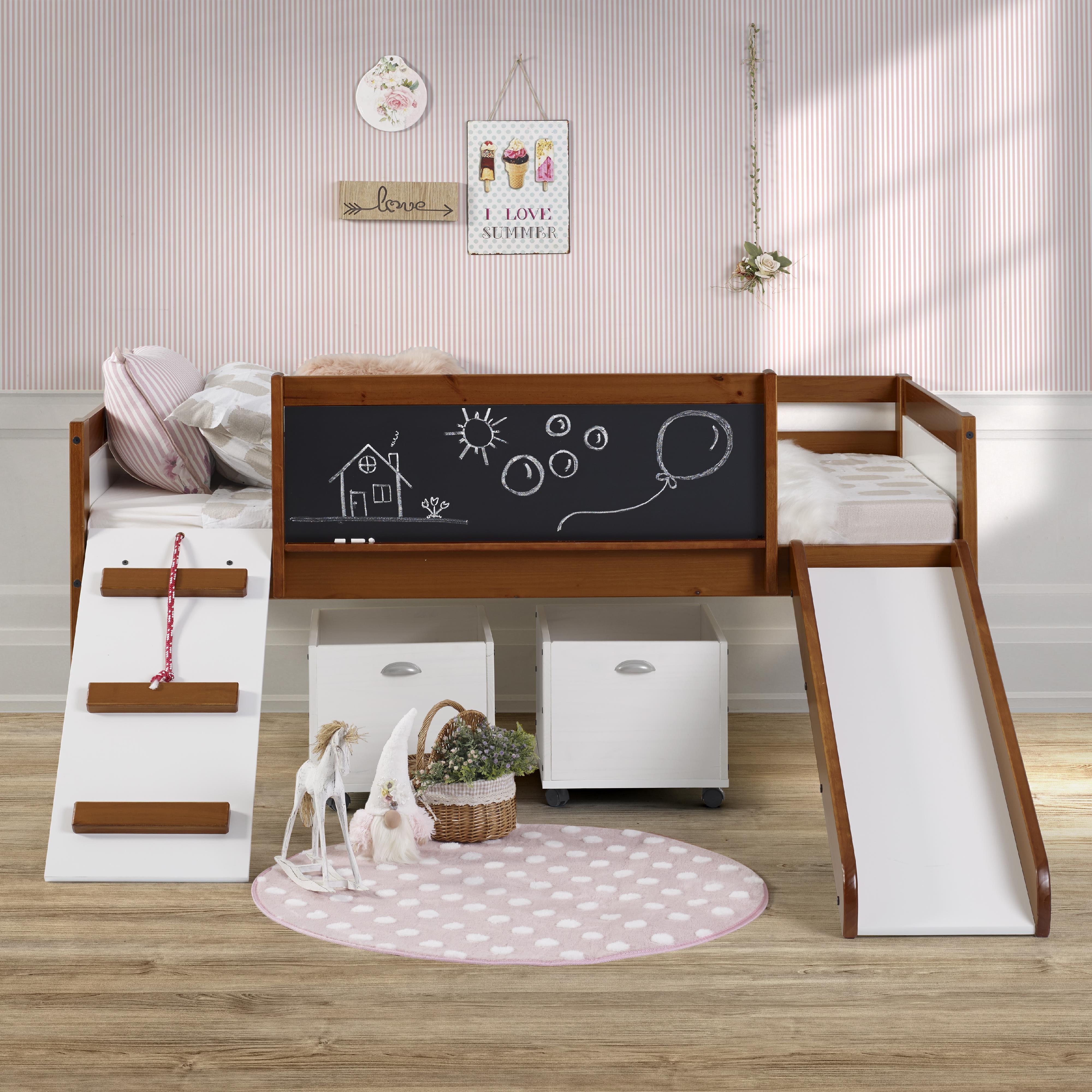  Donco Trading Company Art & Play 3005-TLE_3005C-TLWWDG Novelty Twin Junior Low Loft Bed with Toy Boxes - Dark Espresso IMAGE 2