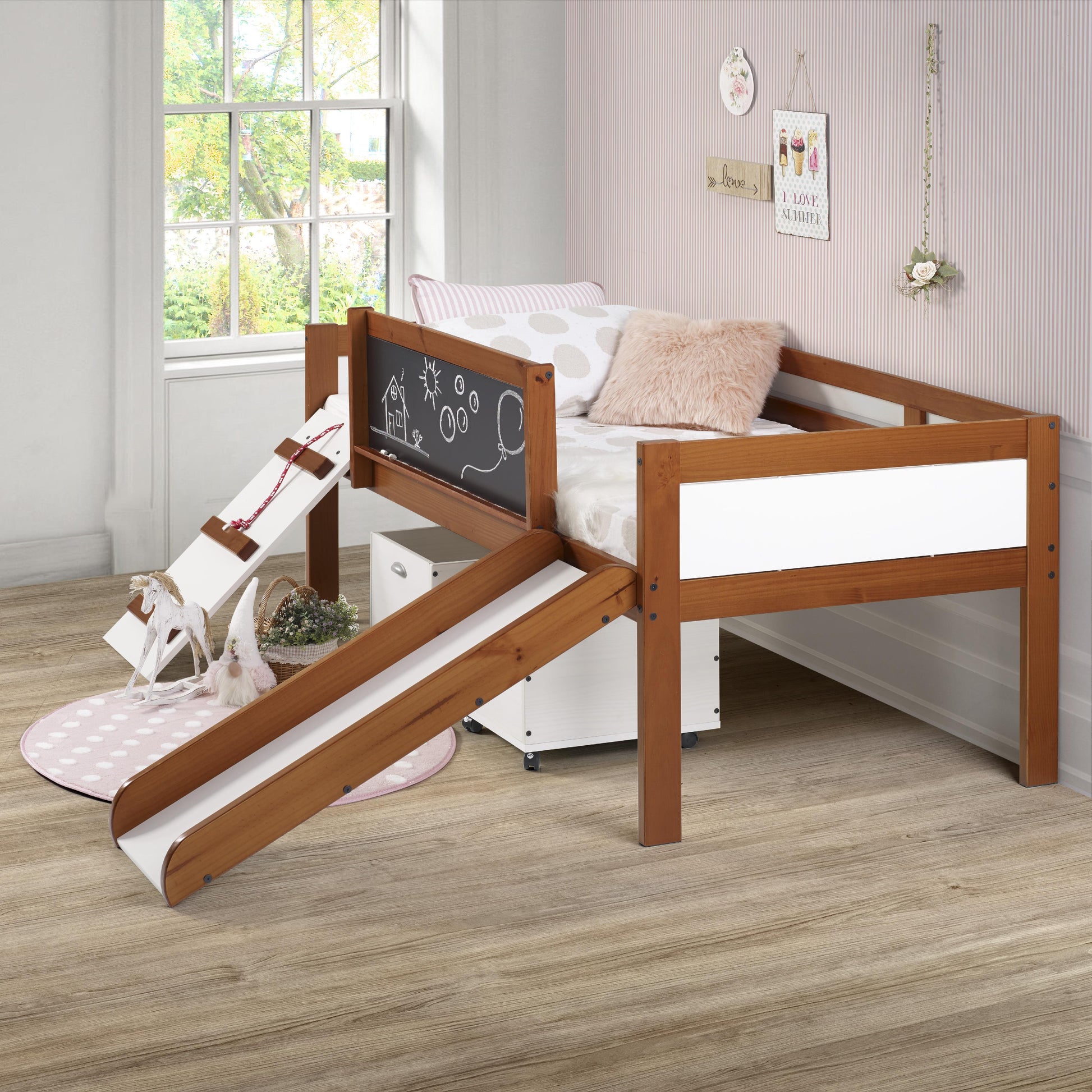  Donco Trading Company Art & Play 3005-TLE_3005C-TLWWDG Novelty Twin Junior Low Loft Bed with Toy Boxes - Dark Espresso IMAGE 3