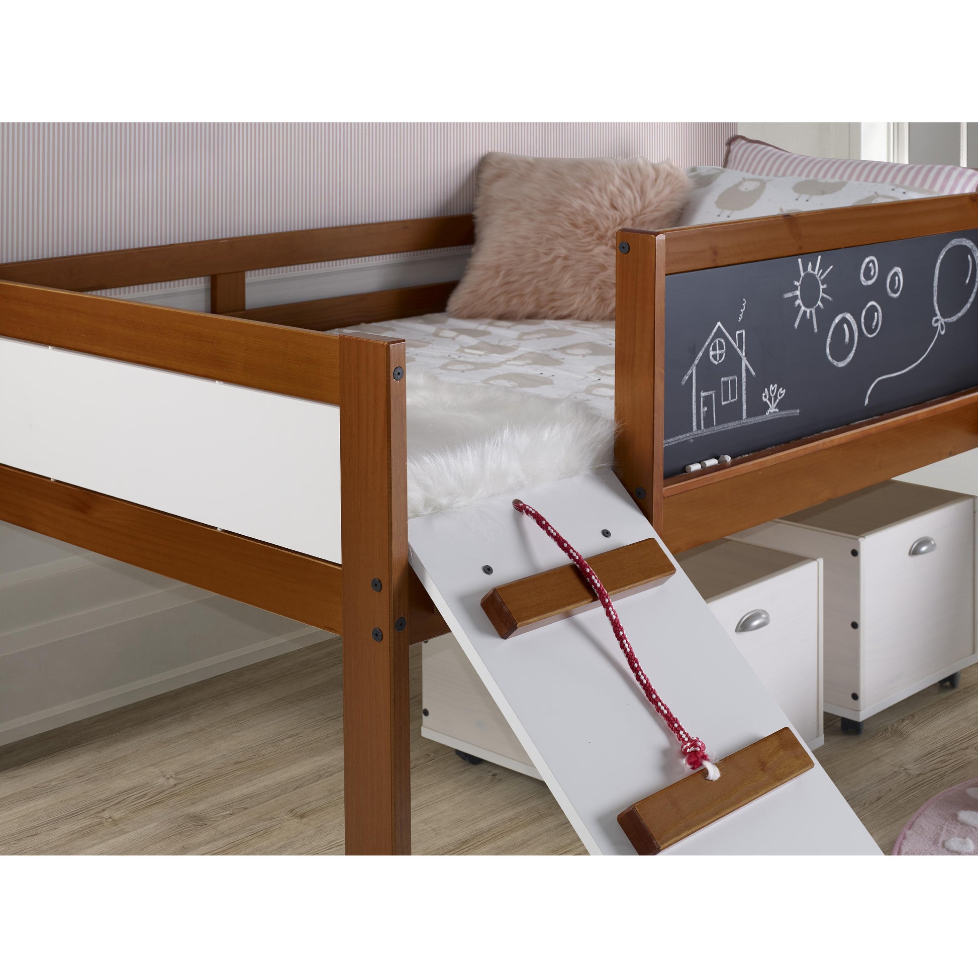  Donco Trading Company Art & Play 3005-TLE_3005C-TLWWDG Novelty Twin Junior Low Loft Bed with Toy Boxes - Dark Espresso IMAGE 4