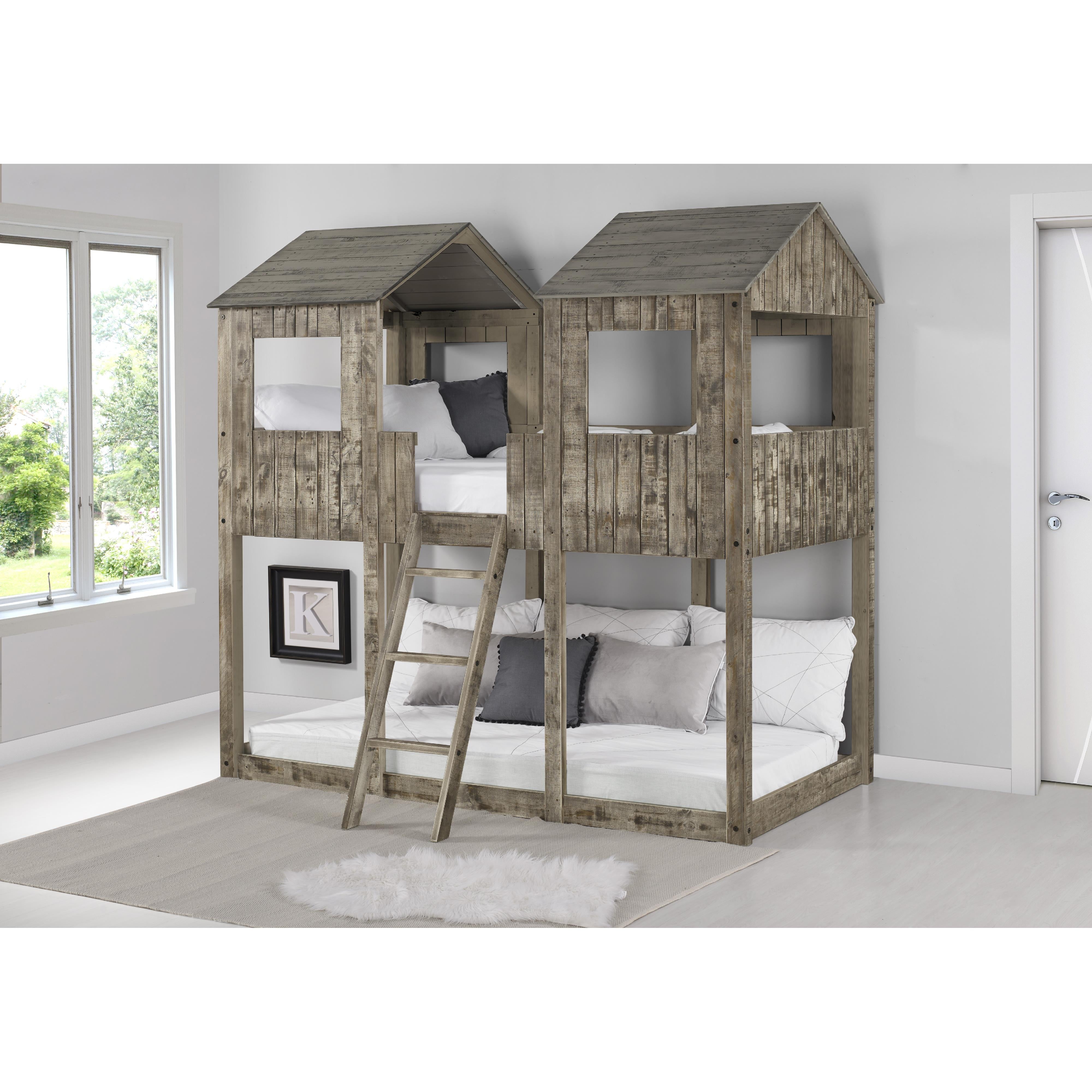  Donco Trading Company Tower 3225-TTRDW Twin over Twin Bunkbed - Rustic Driftwood IMAGE 3