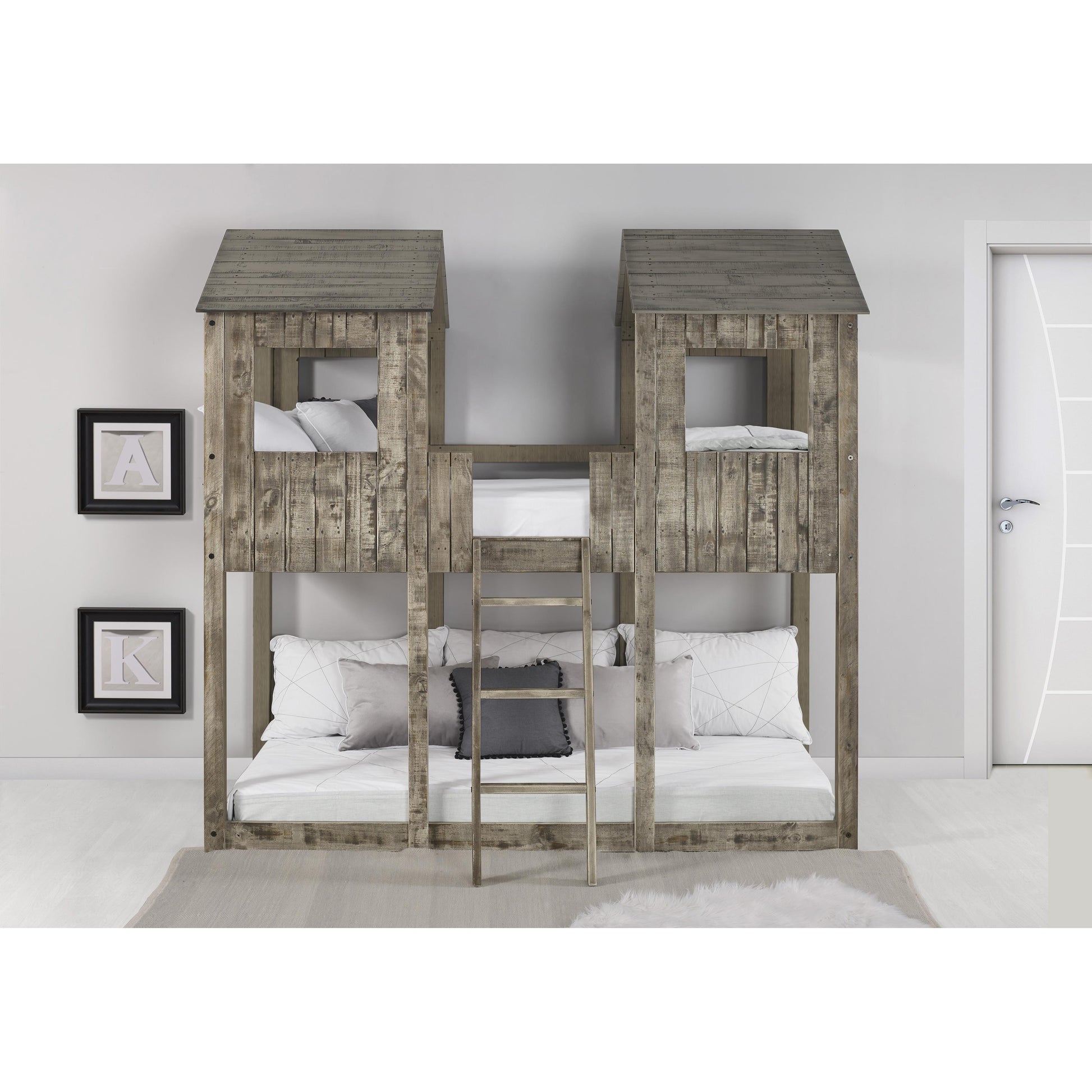  Donco Trading Company Tower 3225-TTRDW Twin over Twin Bunkbed - Rustic Driftwood IMAGE 4
