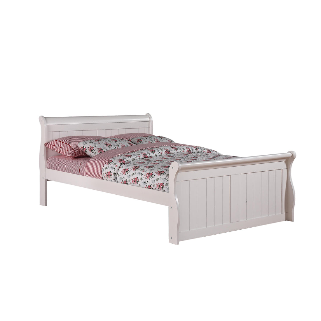  Donco Trading Company 325-FW Sleigh Full Bed - White IMAGE 1