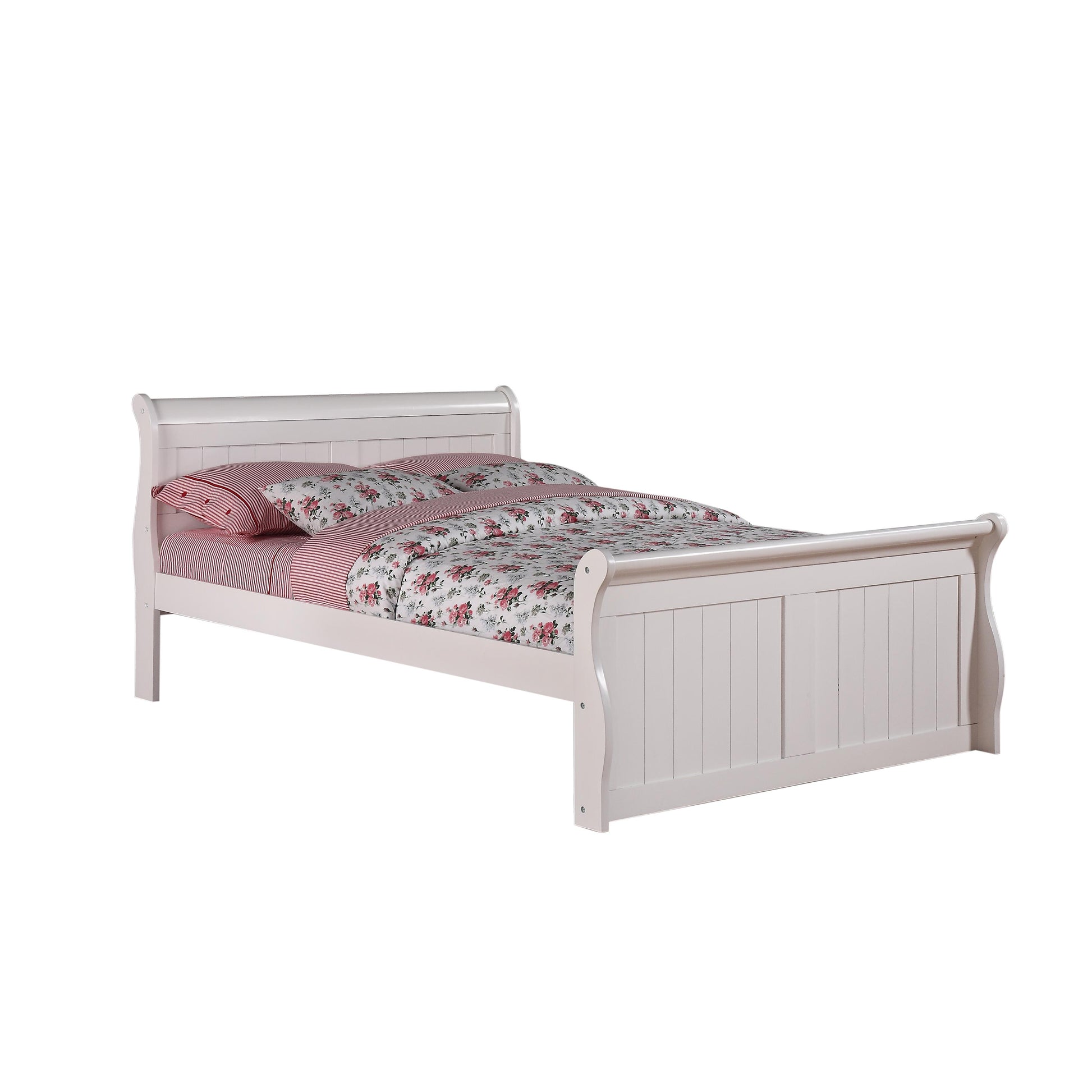  Donco Trading Company 325-FW Sleigh Full Bed - White IMAGE 1