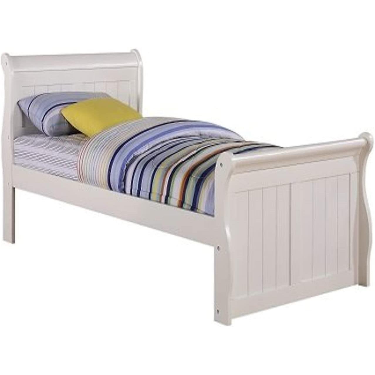  Donco Trading Company 325-TW Sleigh Twin Bed - White IMAGE 1