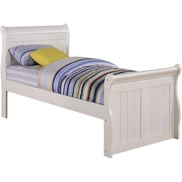  Donco Trading Company 325-TW Sleigh Twin Bed - White IMAGE 1