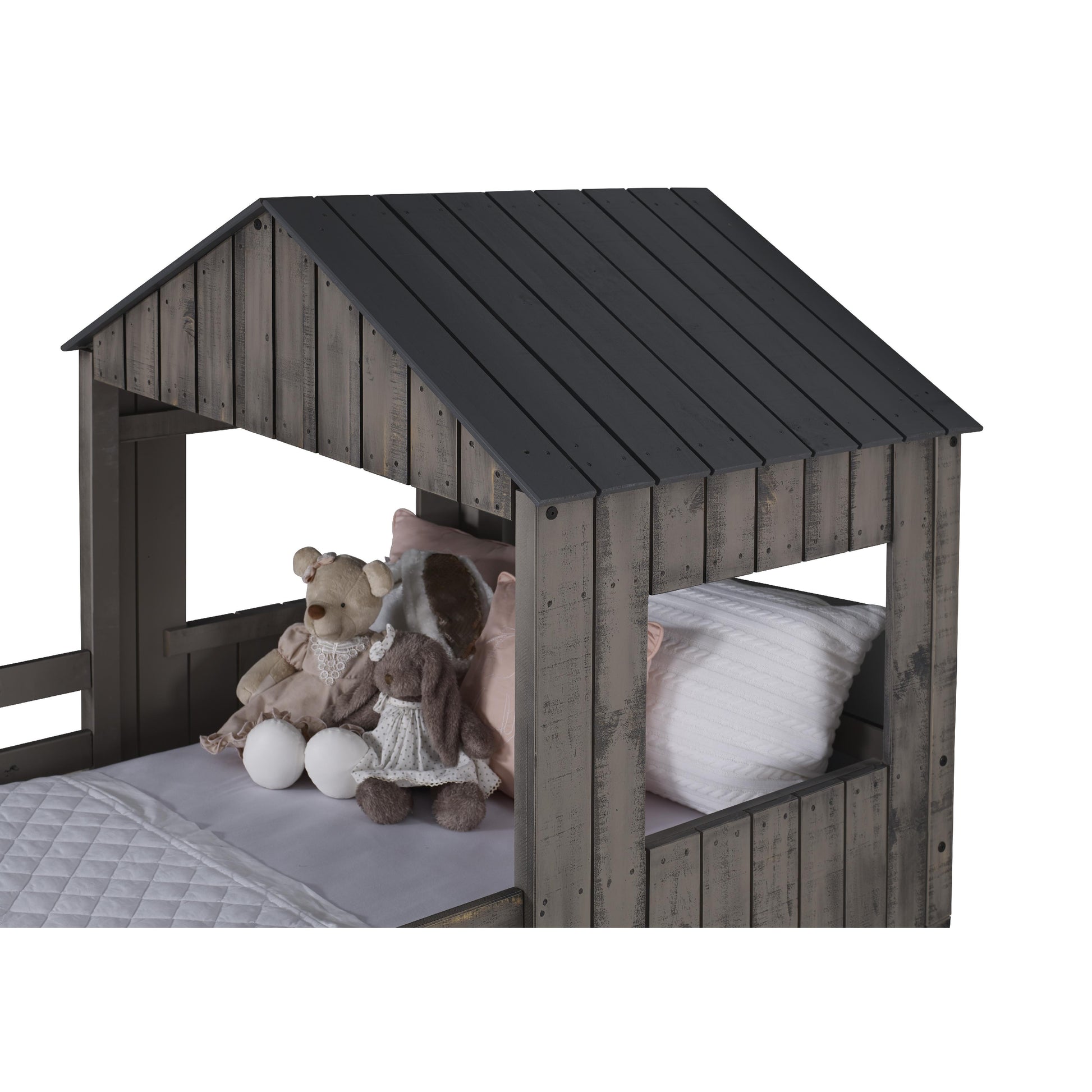  Donco Trading Company Campsite 3344-TFRDG Twin over Full Loft Bunkbed - Rustic Grey IMAGE 3