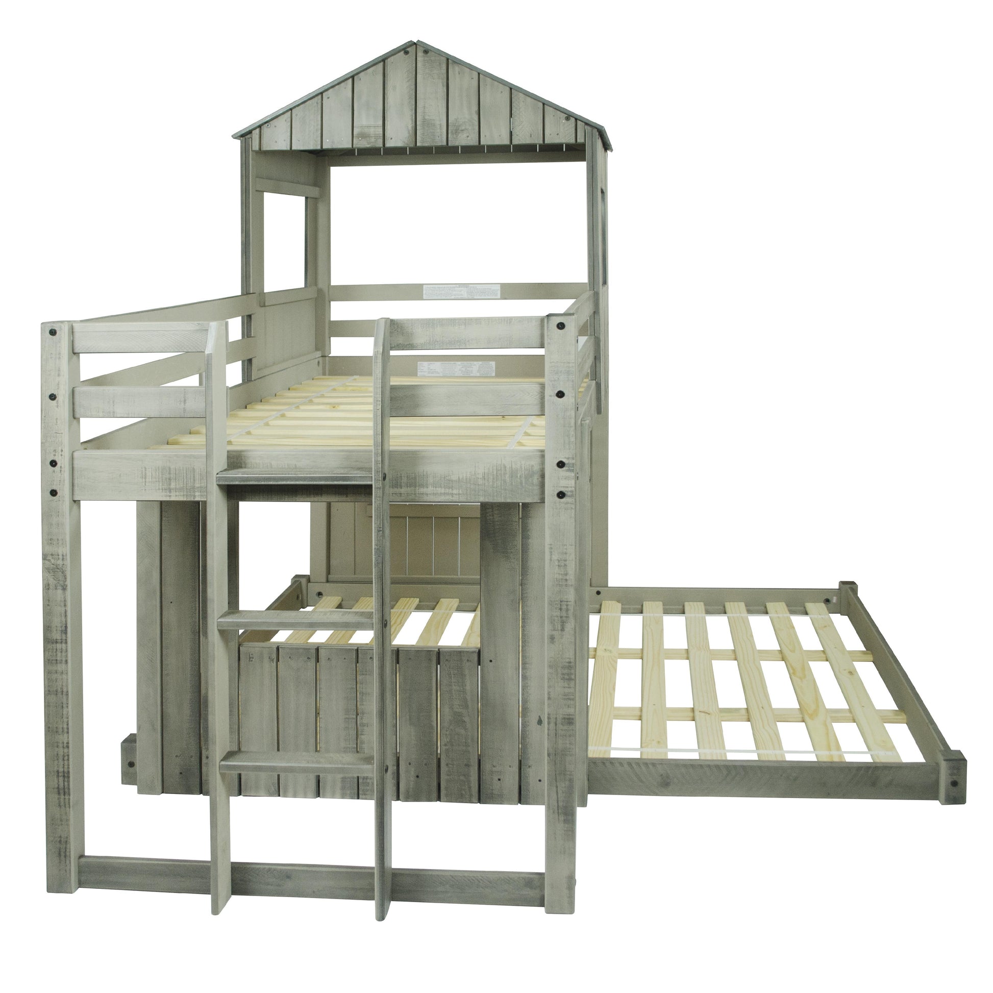  Donco Trading Company Campsite 3344-TFRDG Twin over Full Loft Bunkbed - Rustic Grey IMAGE 5