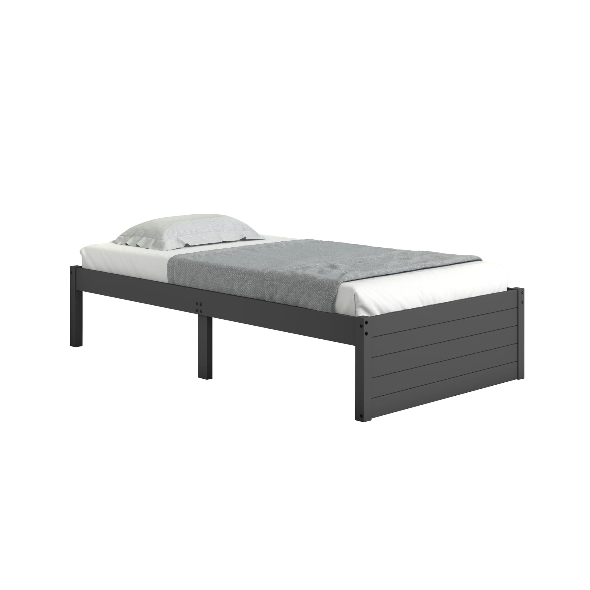  Donco Trading Company Super Flat 400-TDG Modern Twin Platform Bed - Dark Grey IMAGE 2