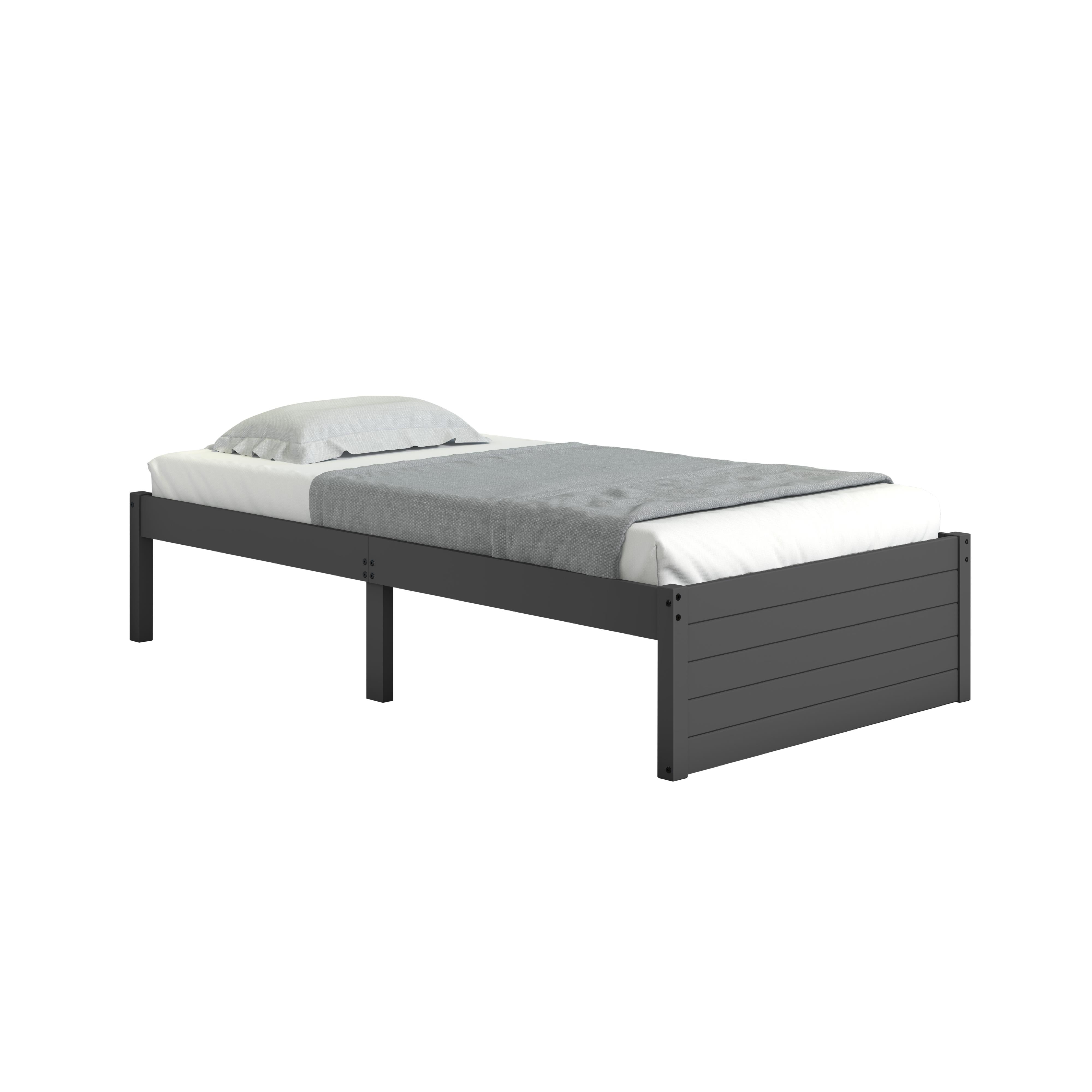  Donco Trading Company Super Flat 400-TDG Modern Twin Platform Bed - Dark Grey IMAGE 2