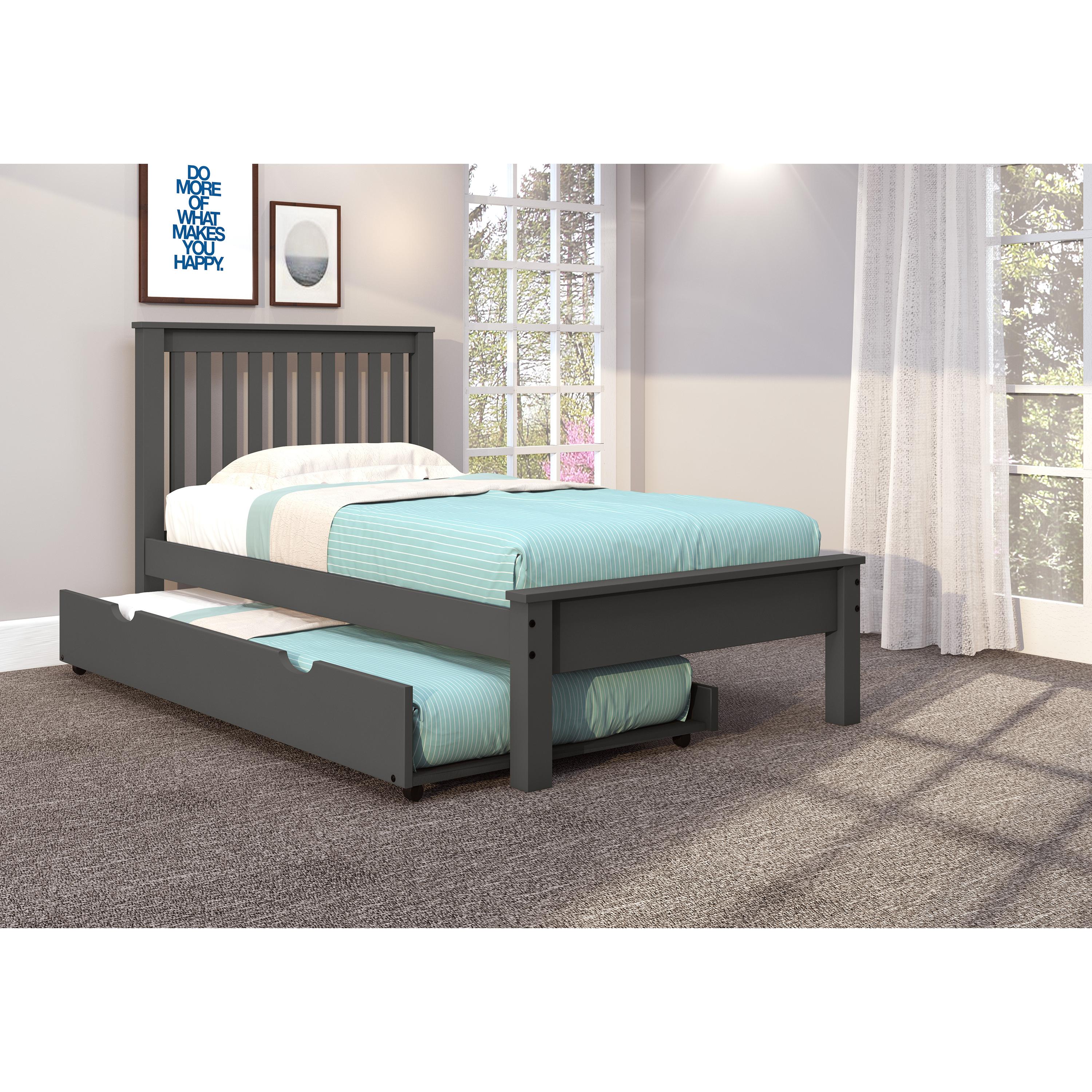  Donco Trading Company Contempo Mission 500-TDG_503-BK Twin Bed with Twin Black Trundle - Greys/White IMAGE 2