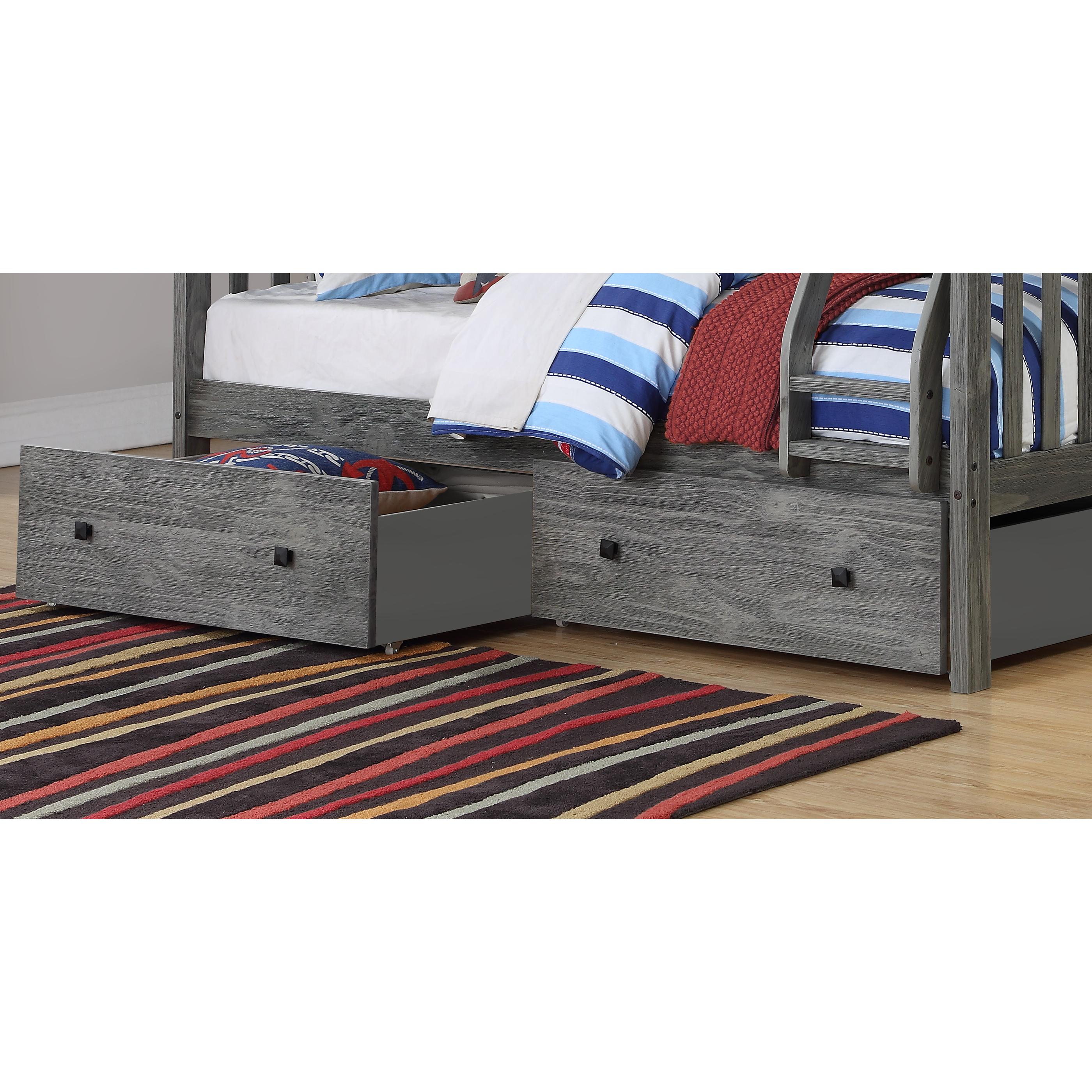  Donco Trading Company 505-BG Dual Brushed Underbed Drawers - Brushed Grey IMAGE 1