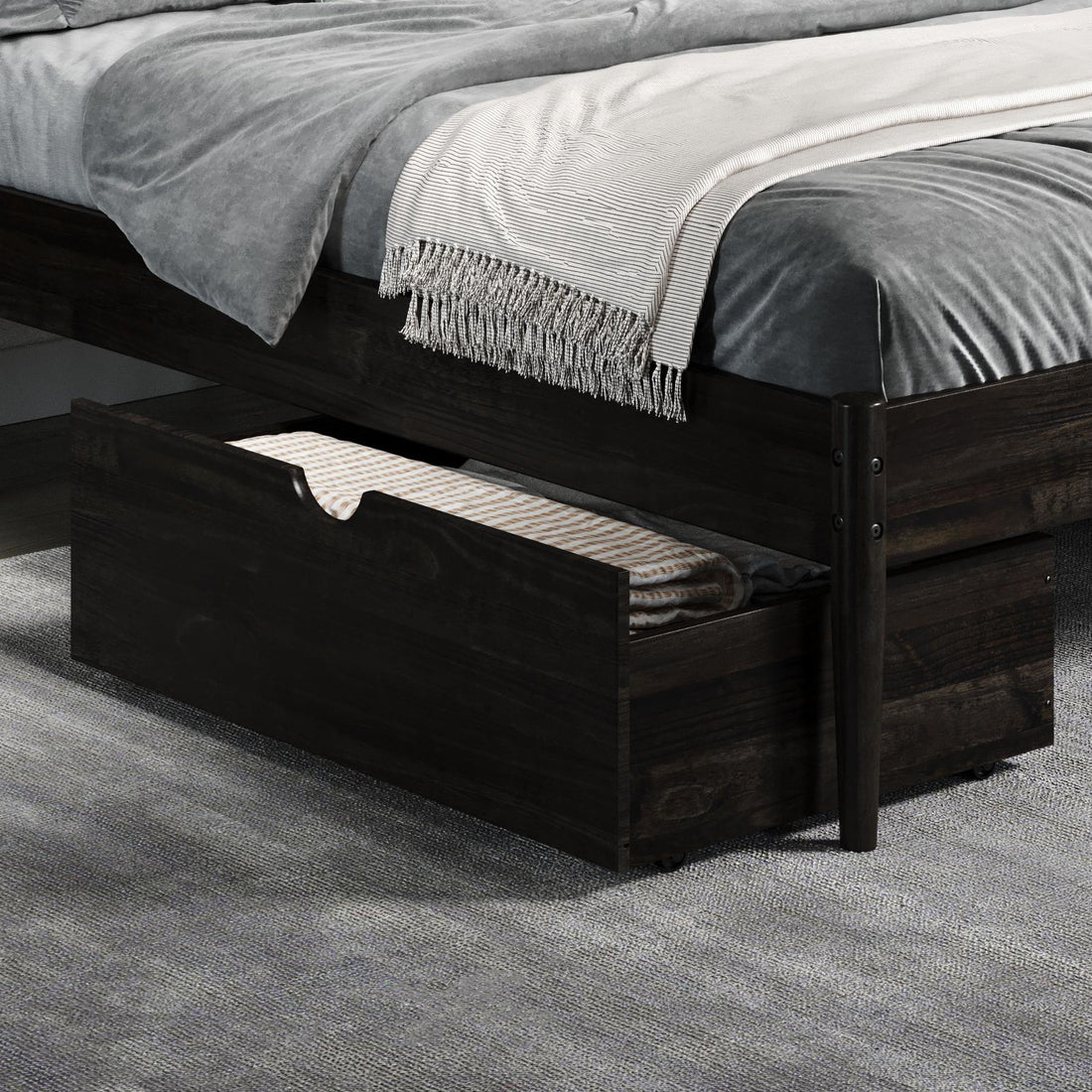  Donco Trading Company 505-UWL Dual Underbed Drawers - Urban Walnut IMAGE 1