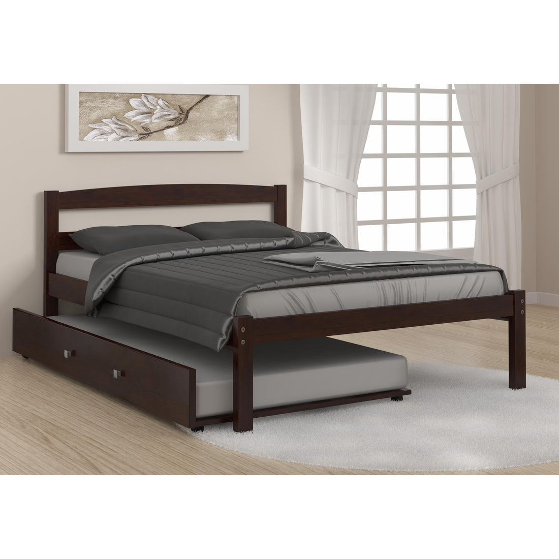  Donco Trading Company Econo Scandinavian 575-FCP_503-CP Full Bed with Twin Trundle - Dark Cappuccino IMAGE 1