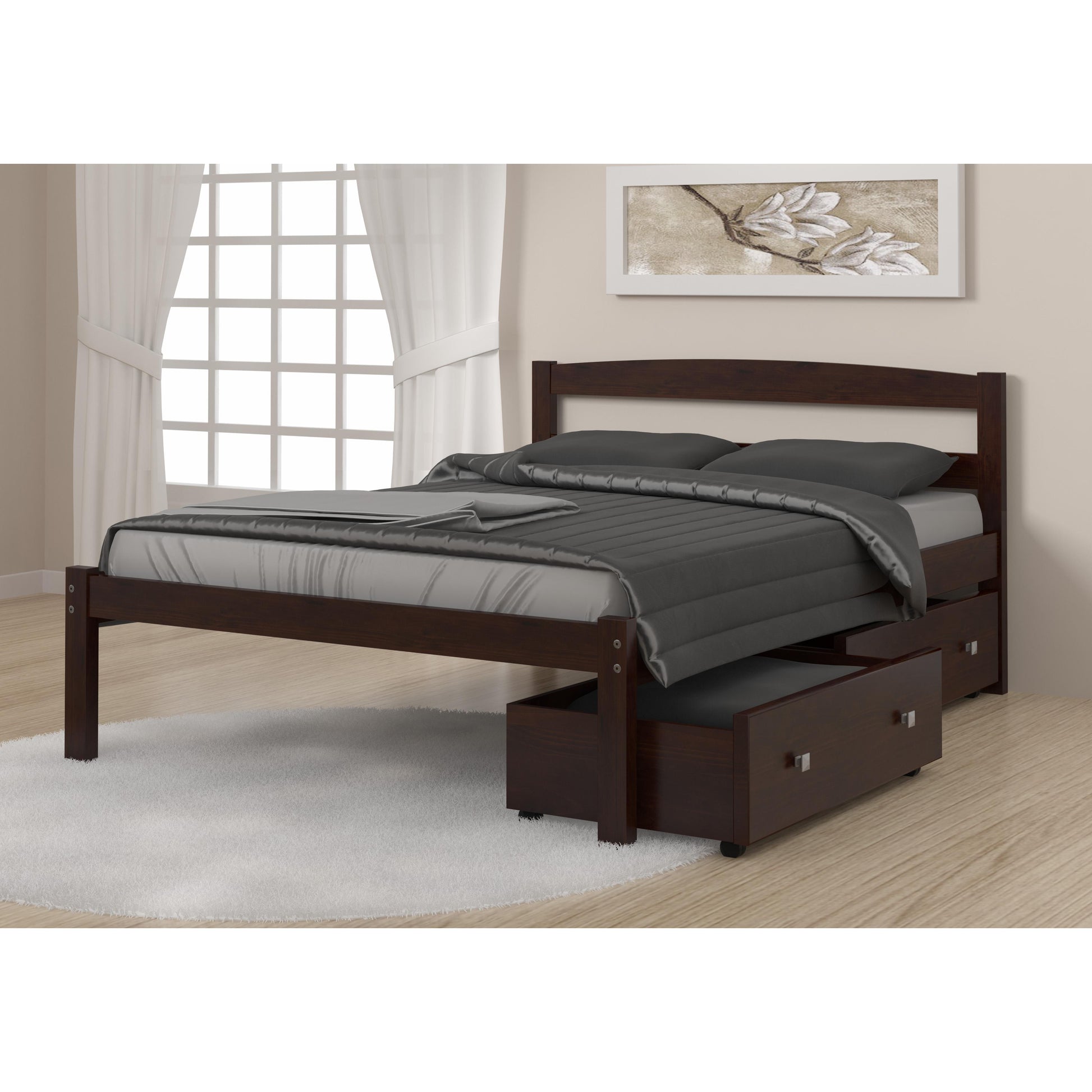  Donco Trading Company Econo Scandinavian 575-FCP_505-CP Full Bed with Drawers - Dark Cappuccino IMAGE 1