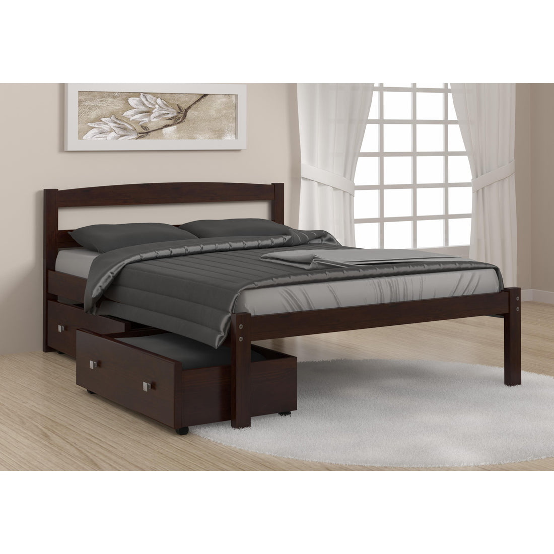  Donco Trading Company Econo Scandinavian 575-FCP_505-CP Full Bed with Drawers - Dark Cappuccino IMAGE 1