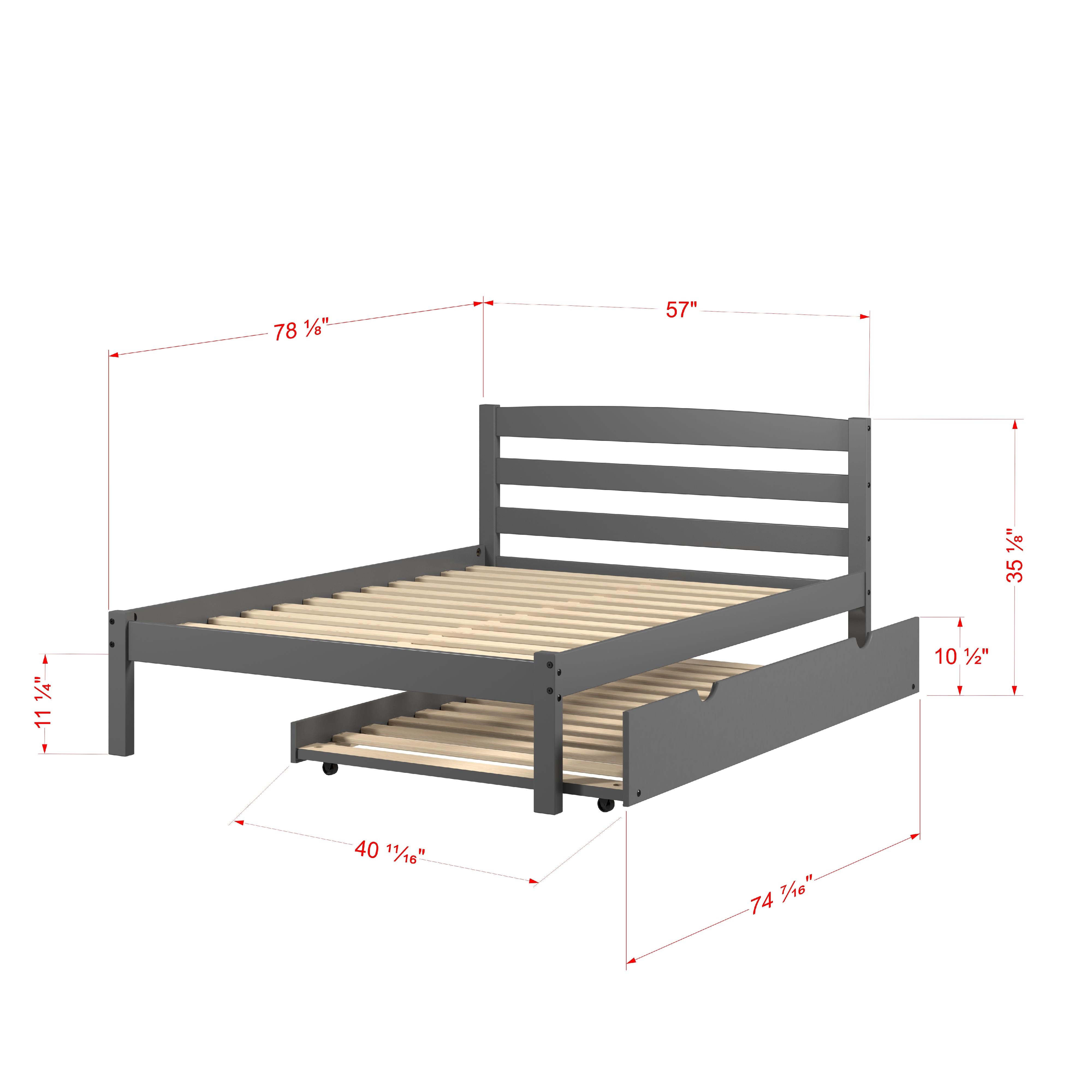  Donco Trading Company Econo Scandinavian 575-FDG_503-DG Full Bed with Twin Trundle - Dark Grey IMAGE 1