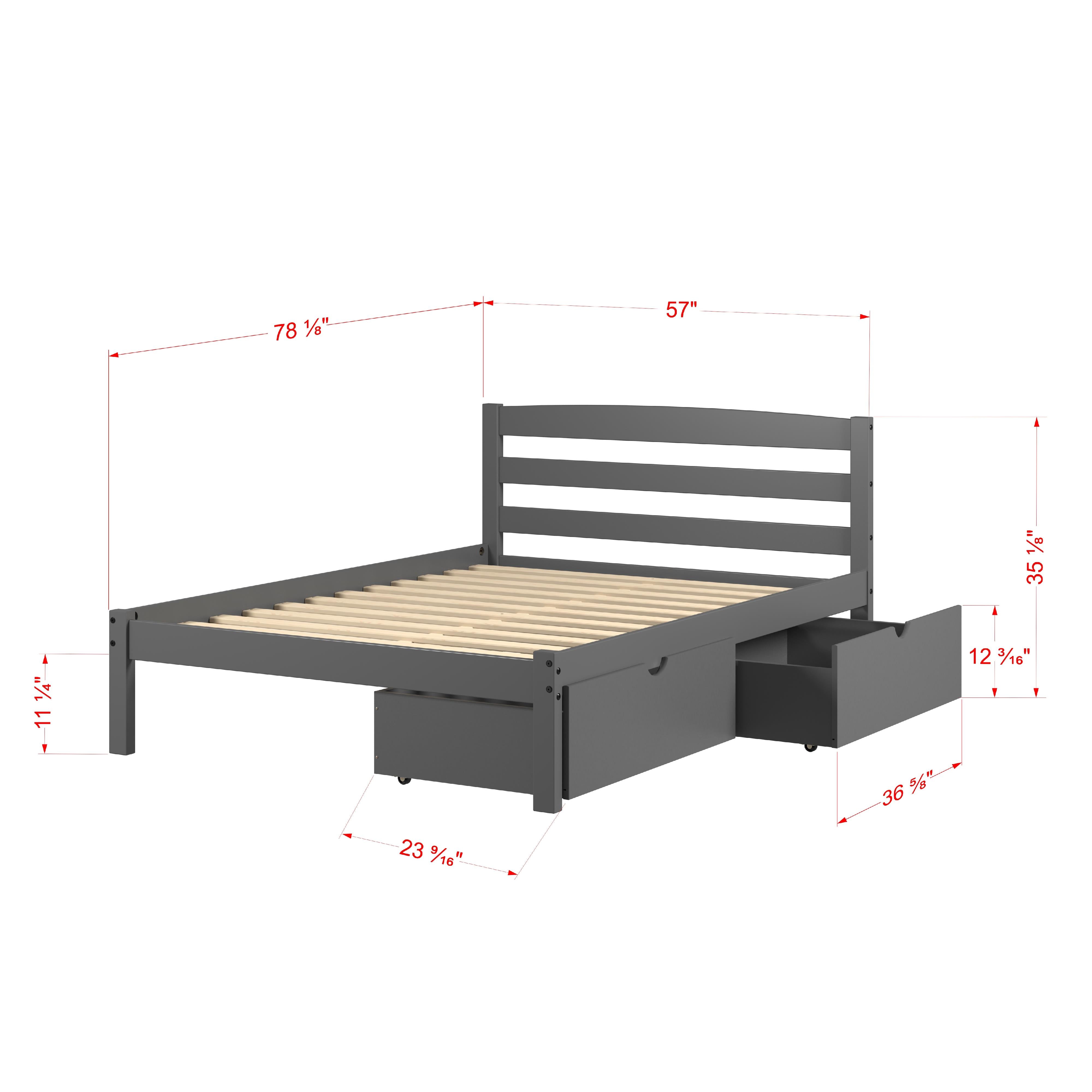  Donco Trading Company Econo Scandinavian 575-FDG_505-DG Full Bed with Drawers - Dark Grey IMAGE 1